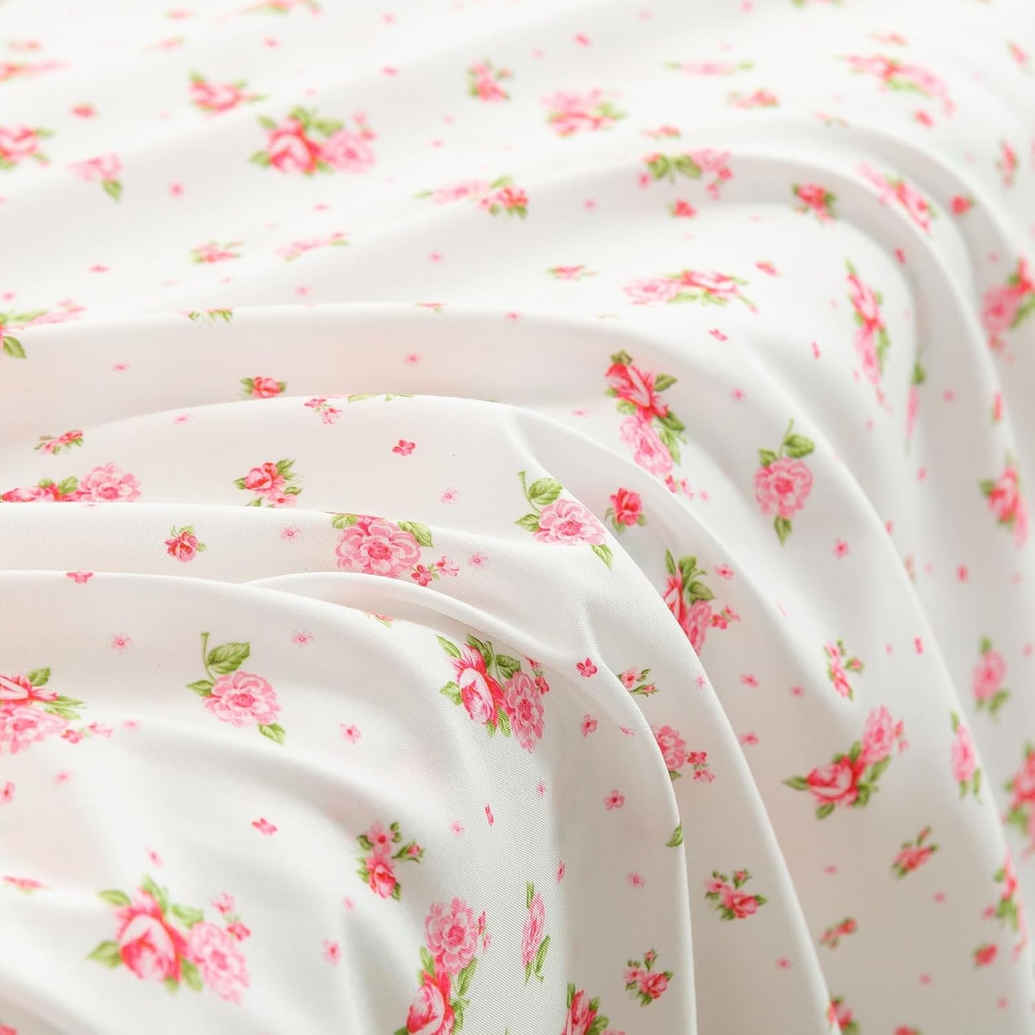 JiaPoem 4-Piece Floral Sheet Set - Cool Ultra Soft Queen Sheets