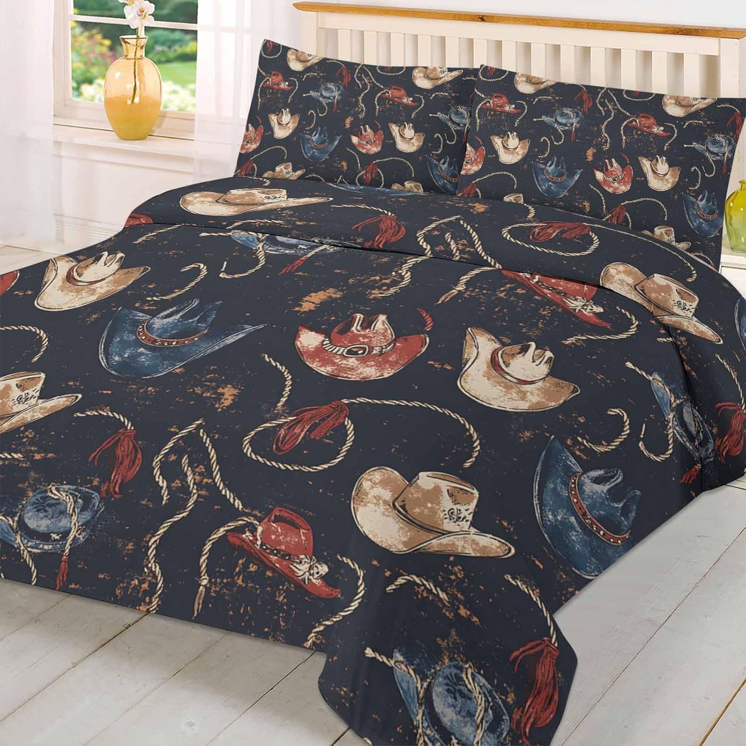 Boanket 3-Piece Cowboy Bedding Set with Zipper