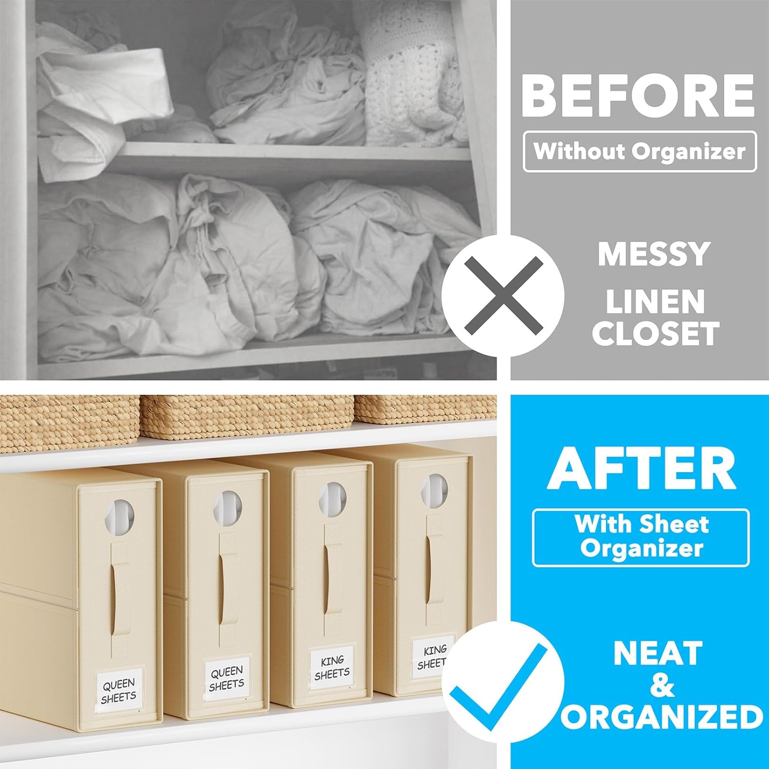 GZOOGHOME 4 Pack Sheet Organizers Storage