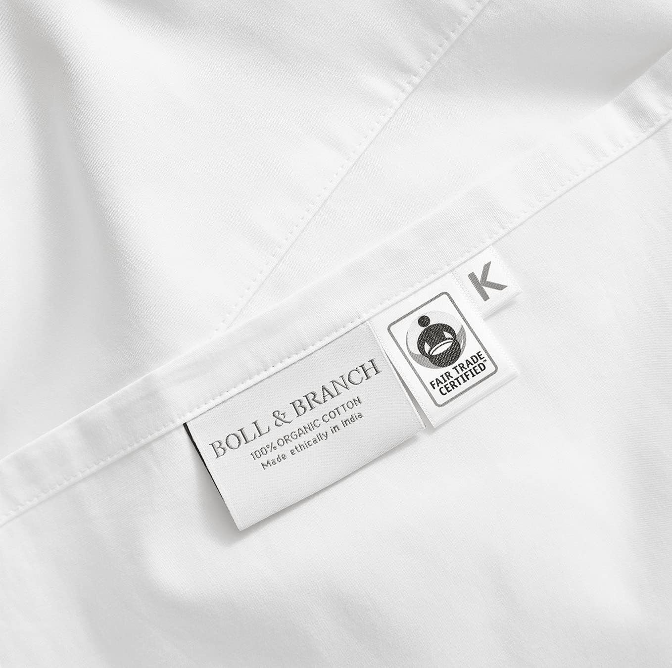 Boll Branch Percale Hemmed Sheet Set - King Size White