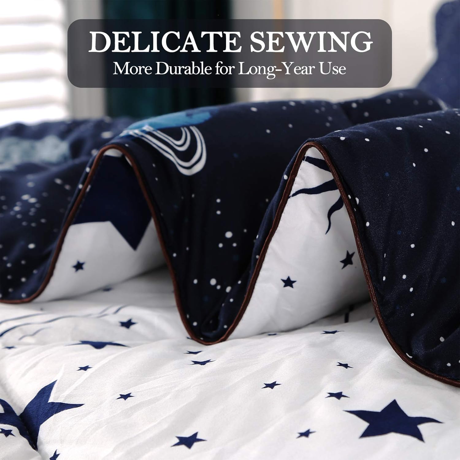 ENJOHOS Galaxy Comforter Set Twin Size 3Pcs Space Bedding