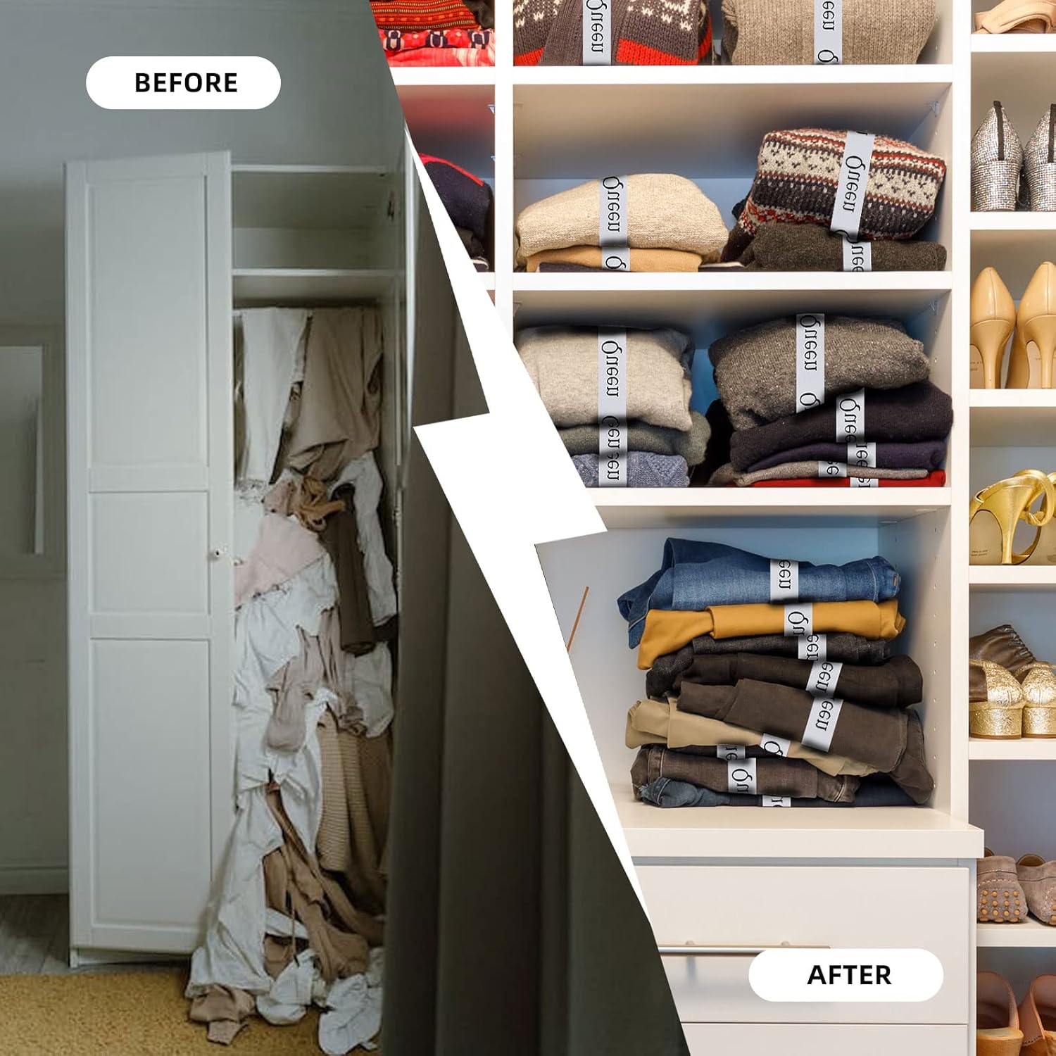 4PCS Bed Sheet Organizer Bands for Linen Closet