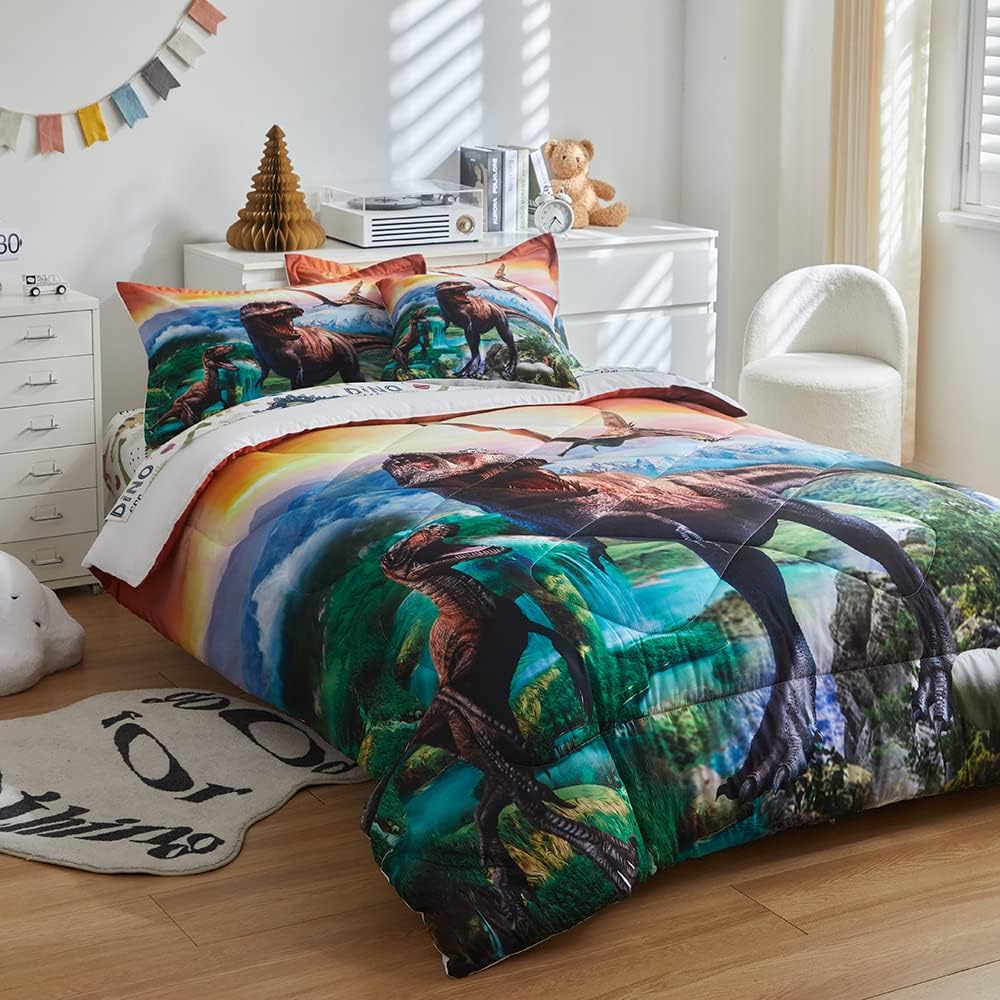 ADASMILE A S Dinosaur Comforter Set Twin for Kids 1