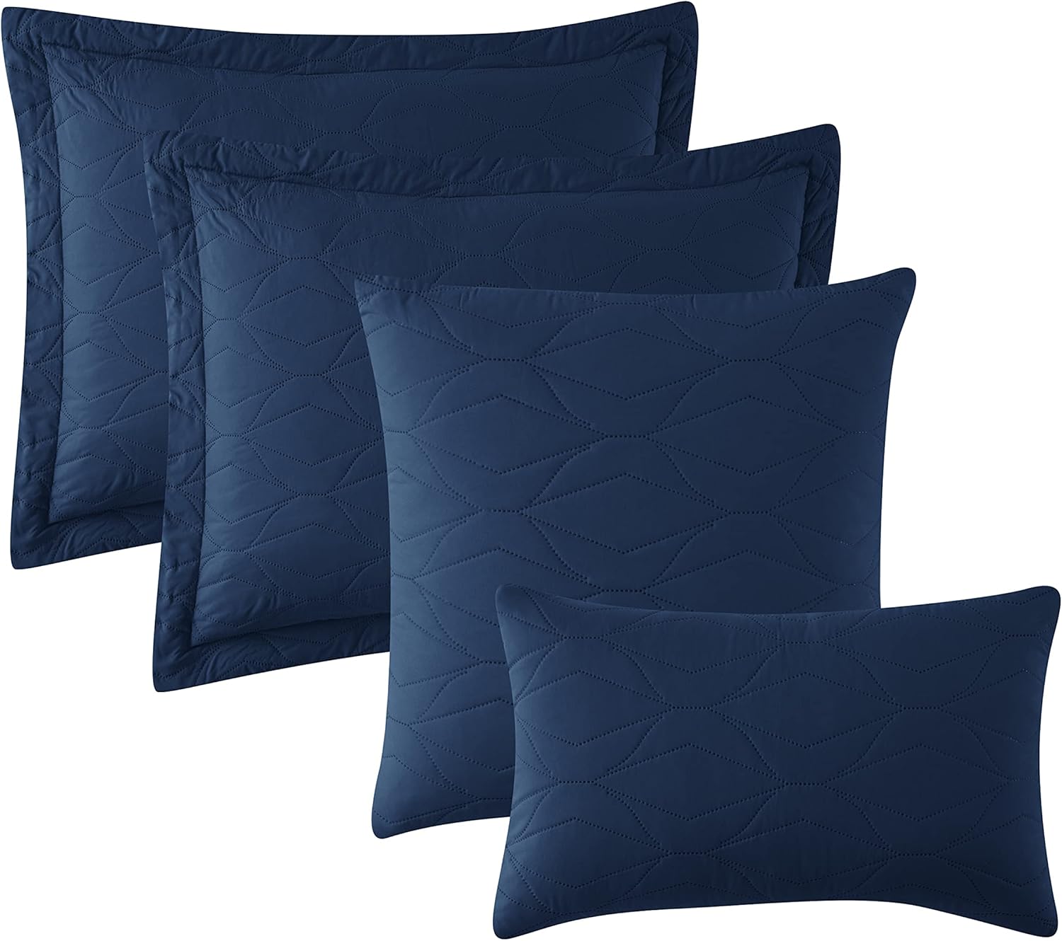 Clara Clark Navy Twin Quilt Set with Pillow Shams