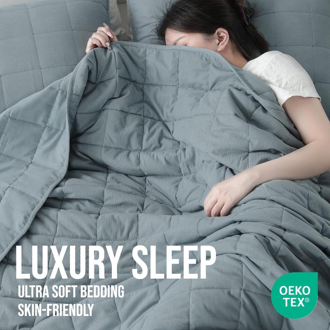 KASENTEX Oversized King Quilt Set - Blue 1