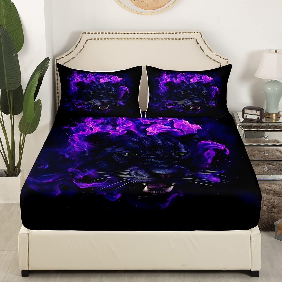 Feelyou Leopard Bed Sheet Set TwinXL Kids Safari Decor