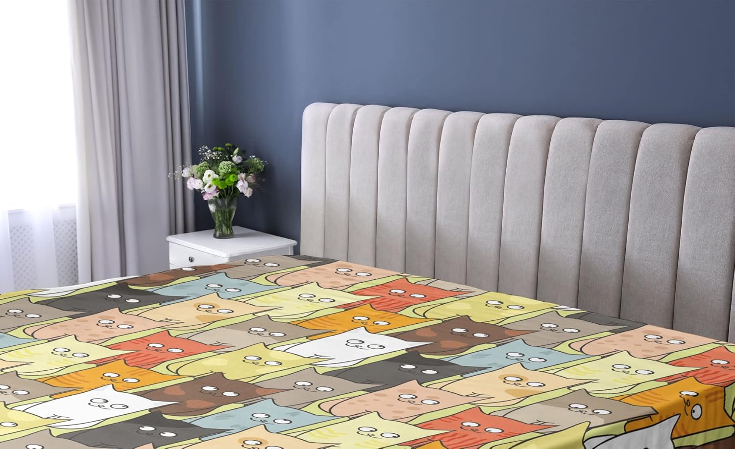 Ambesonne Funny Graphic Kitten Sheet Set