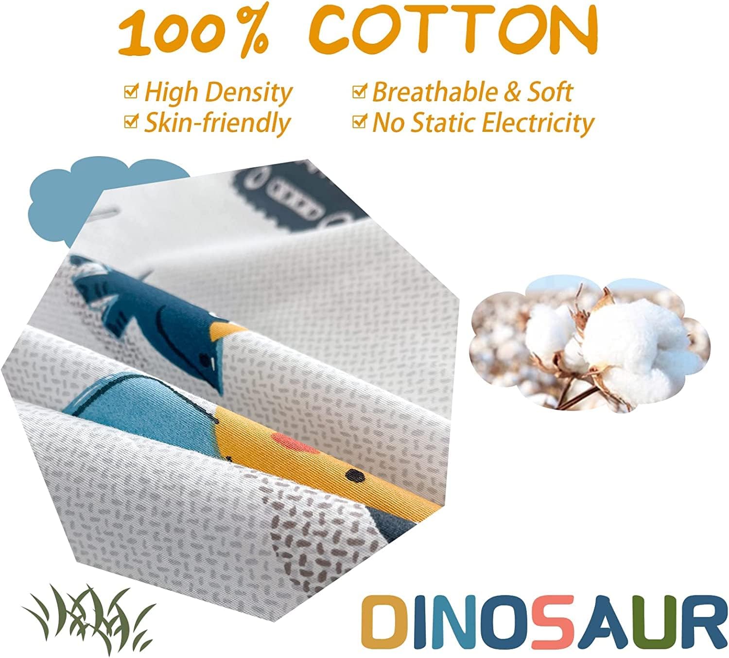 Dinosaur Kids Duvet Cover Set Full Size 100 Cotton