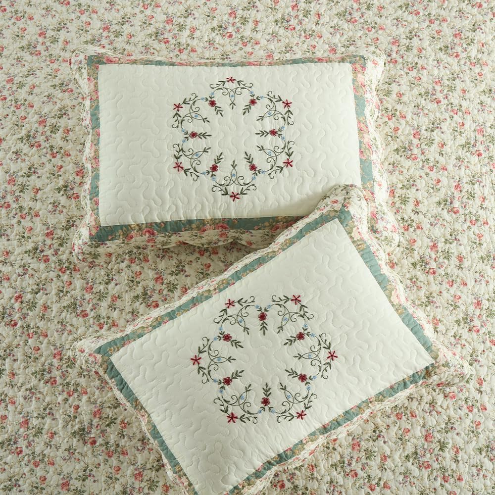 Cotton Bedspread Quilt Set 3 Pieces Reversible King Size