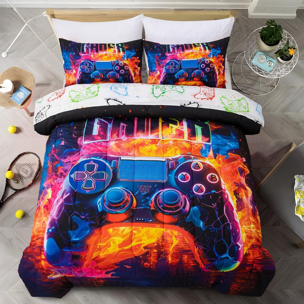 Holawakaka Twin Gaming Console Bed in a Bag Set