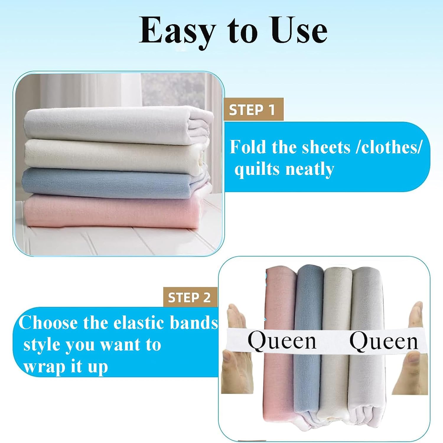 Tekalobr 4pcs Sheet Organizer Bands for Queen Bedding