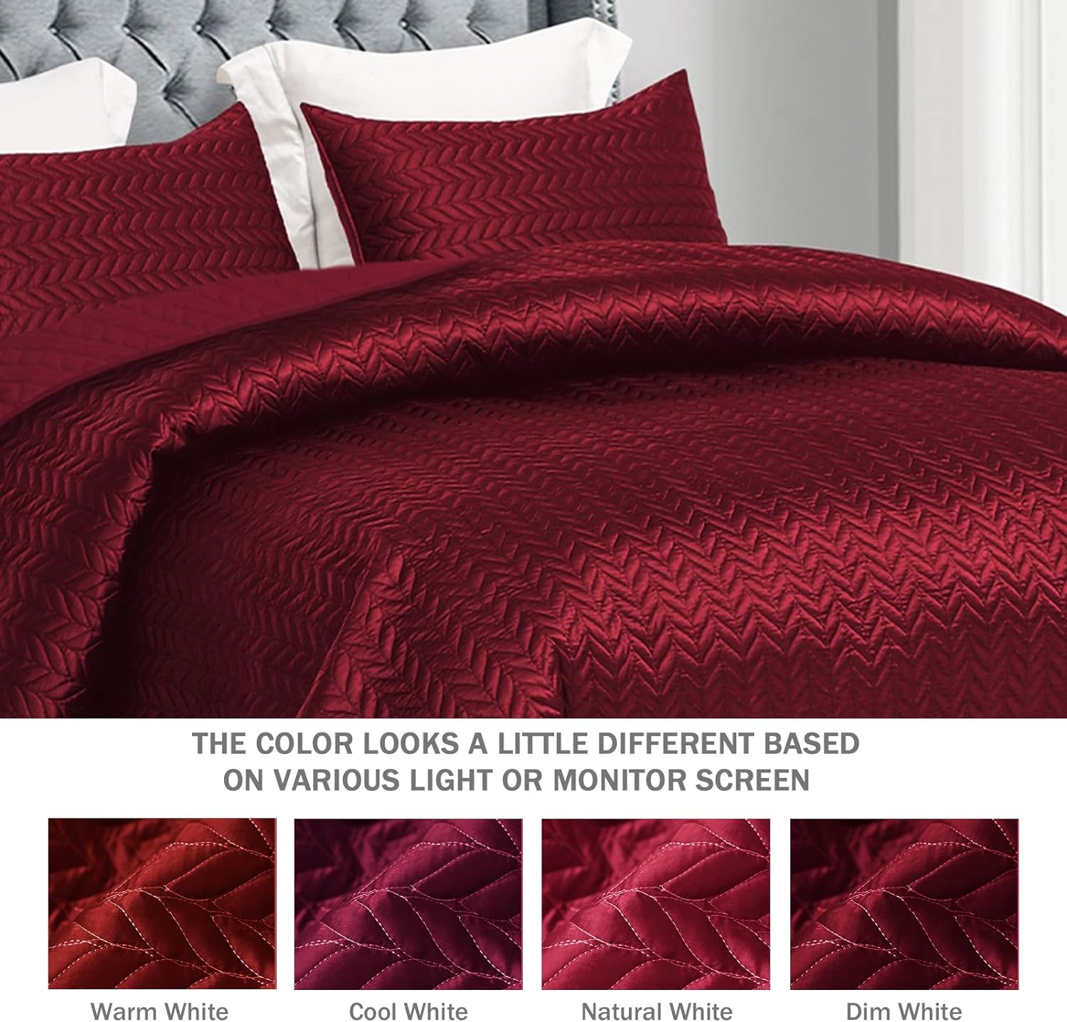 Whale Flotilla Silky Soft Satin Quilt Set Queen Size Red