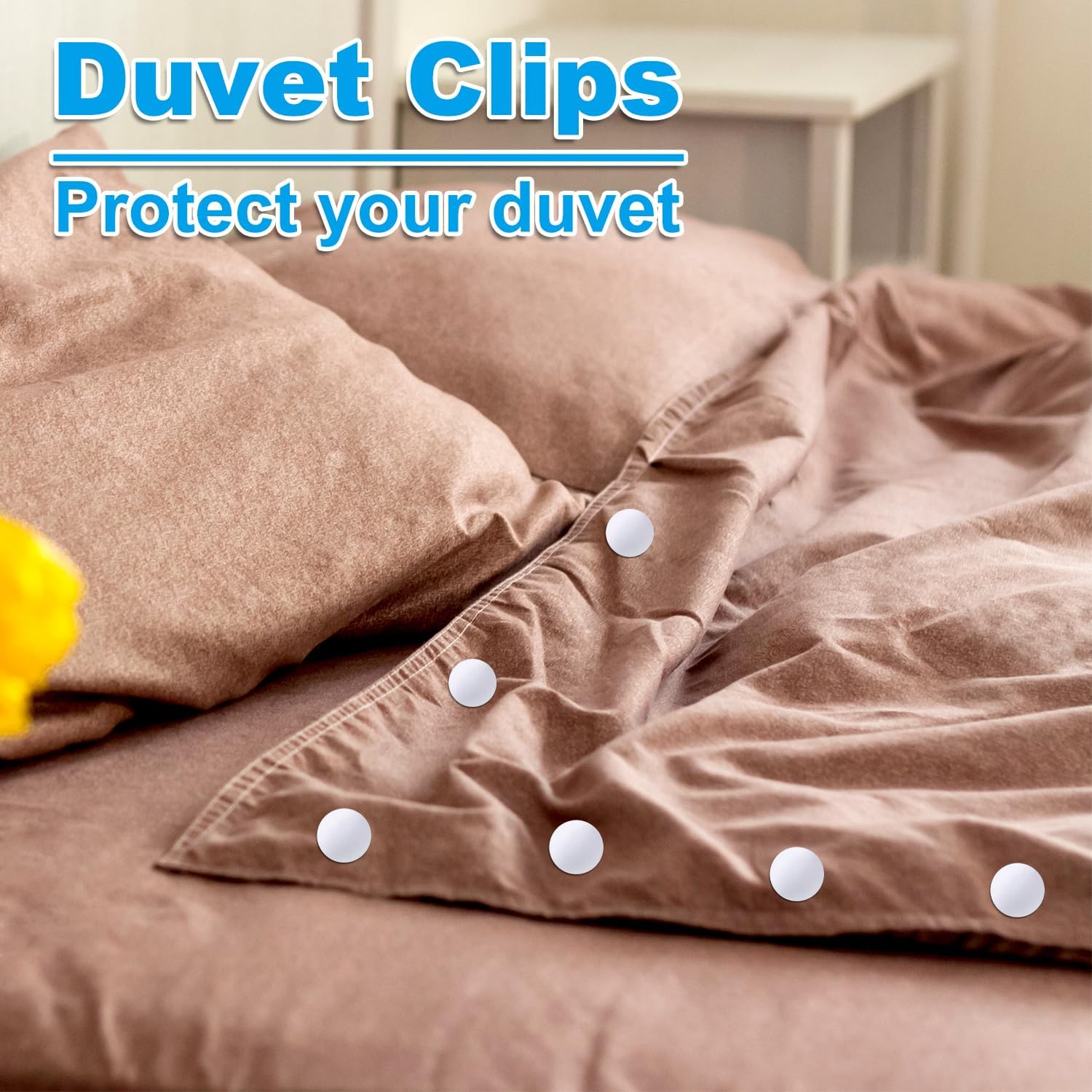 20pcs Duvet Clips with Mushroom Buttons and Iron Nails