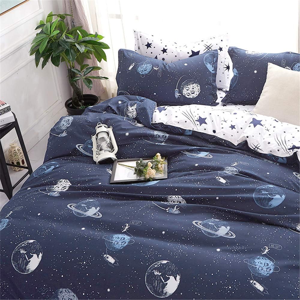 Galaxy Space Duvet Cover Set Twin Boy for Kids
