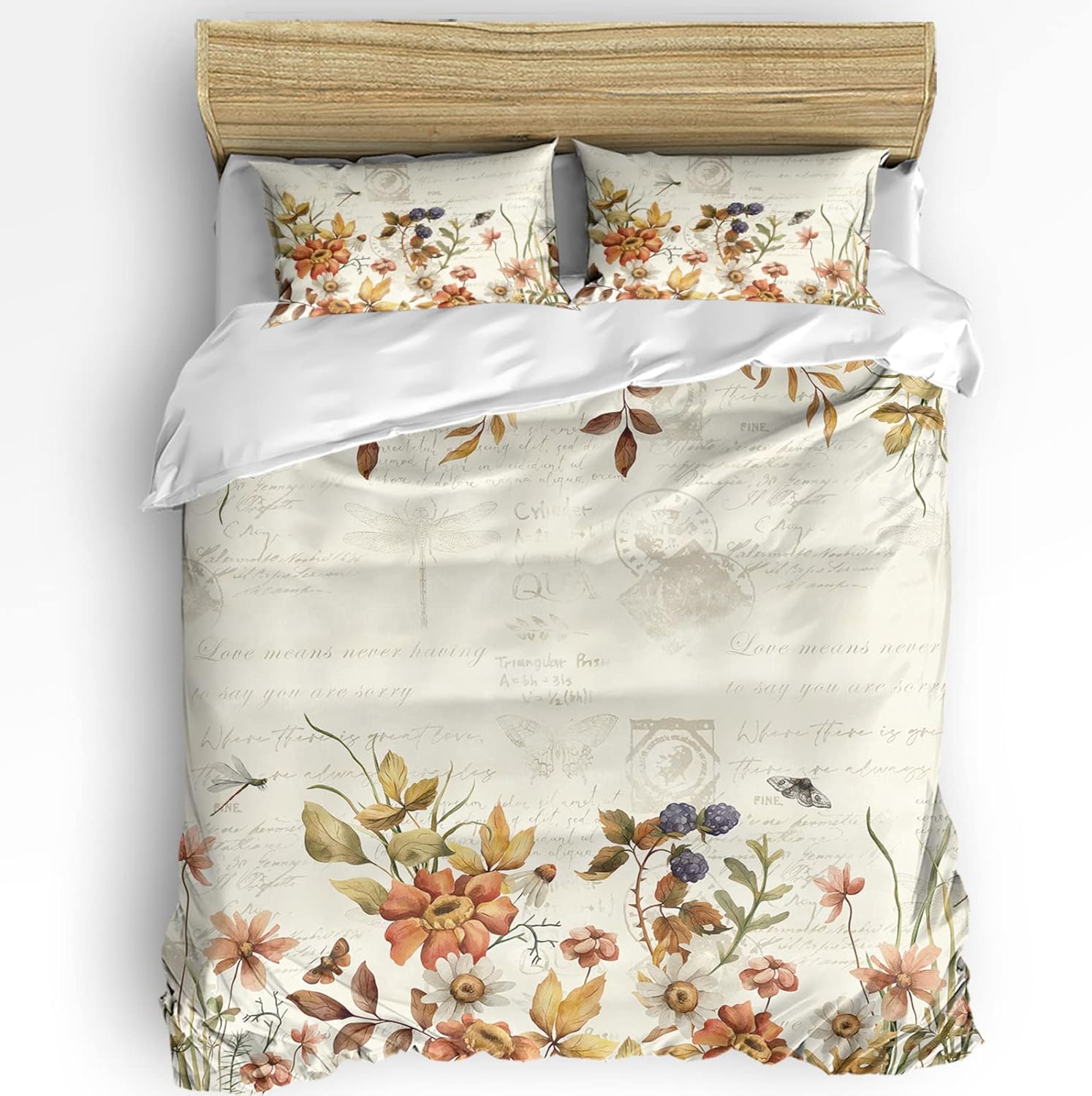 OComster California King Duvet Cover Set with 2 Pillowcases