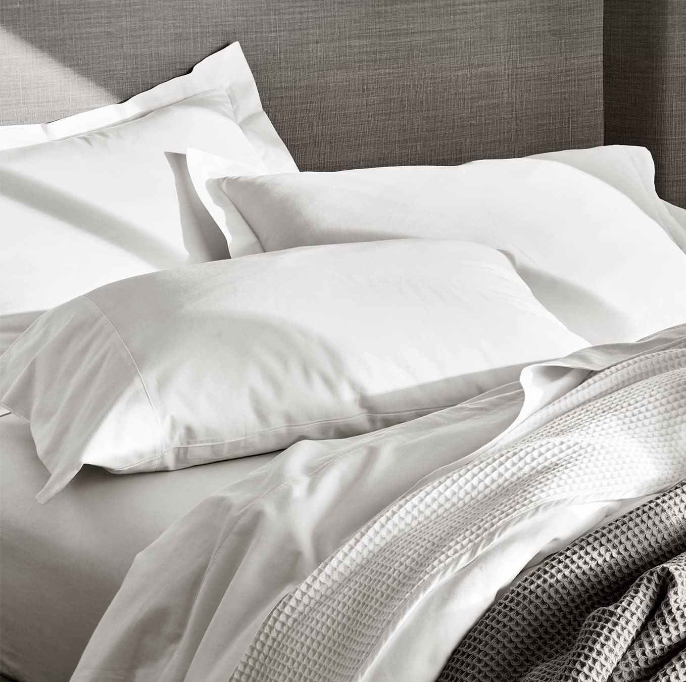 Boll Branch Percale Hemmed Sheet Set - King Size White