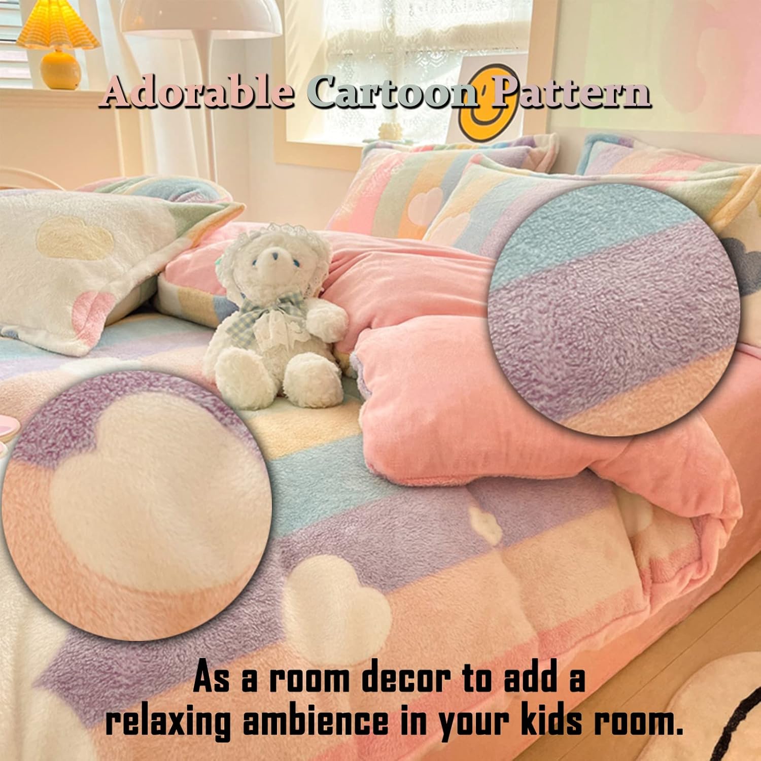 MorroMorn Pink Duvet Cover Queen with 3pcs Set
