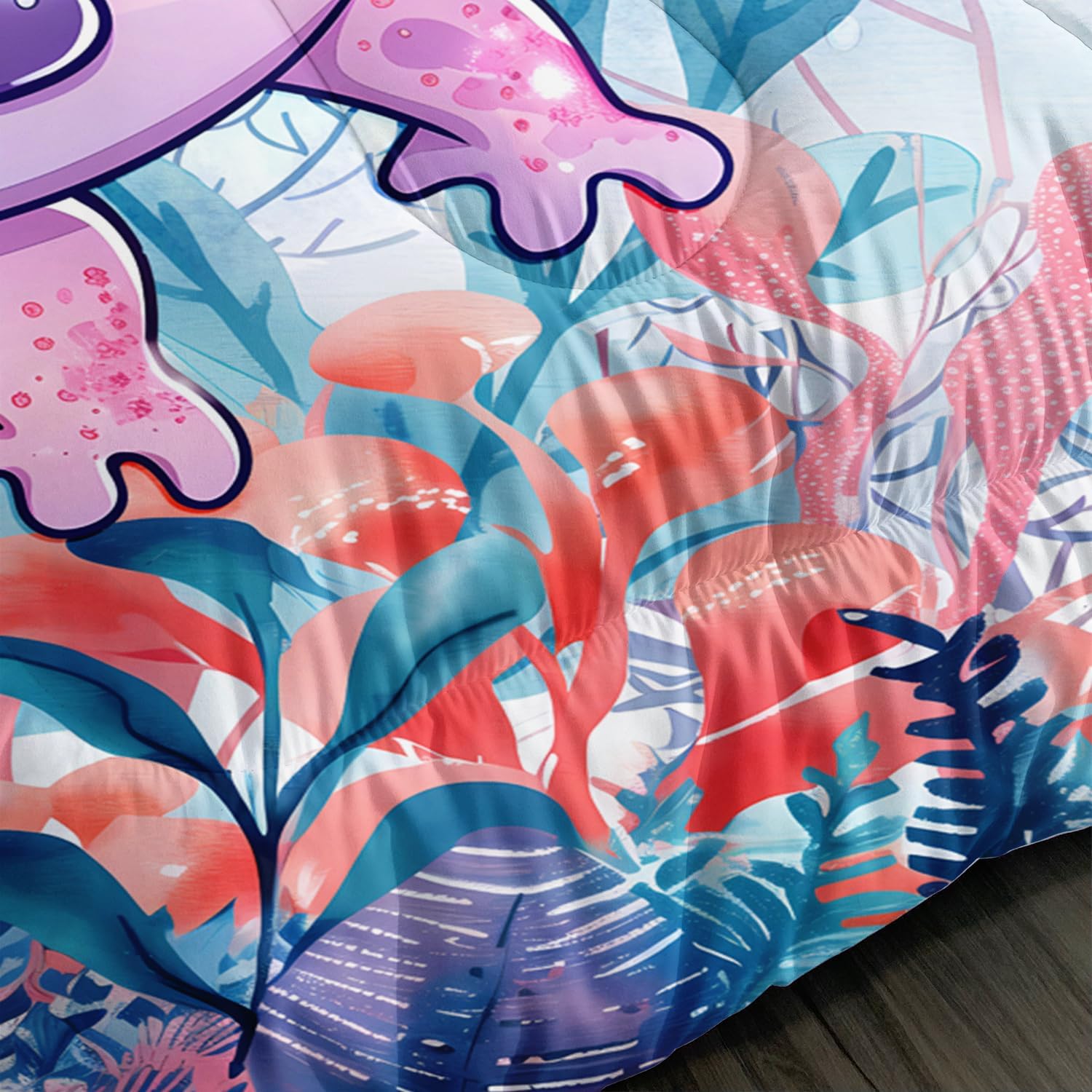 Cute Axolotl Comforter Set Twin Size