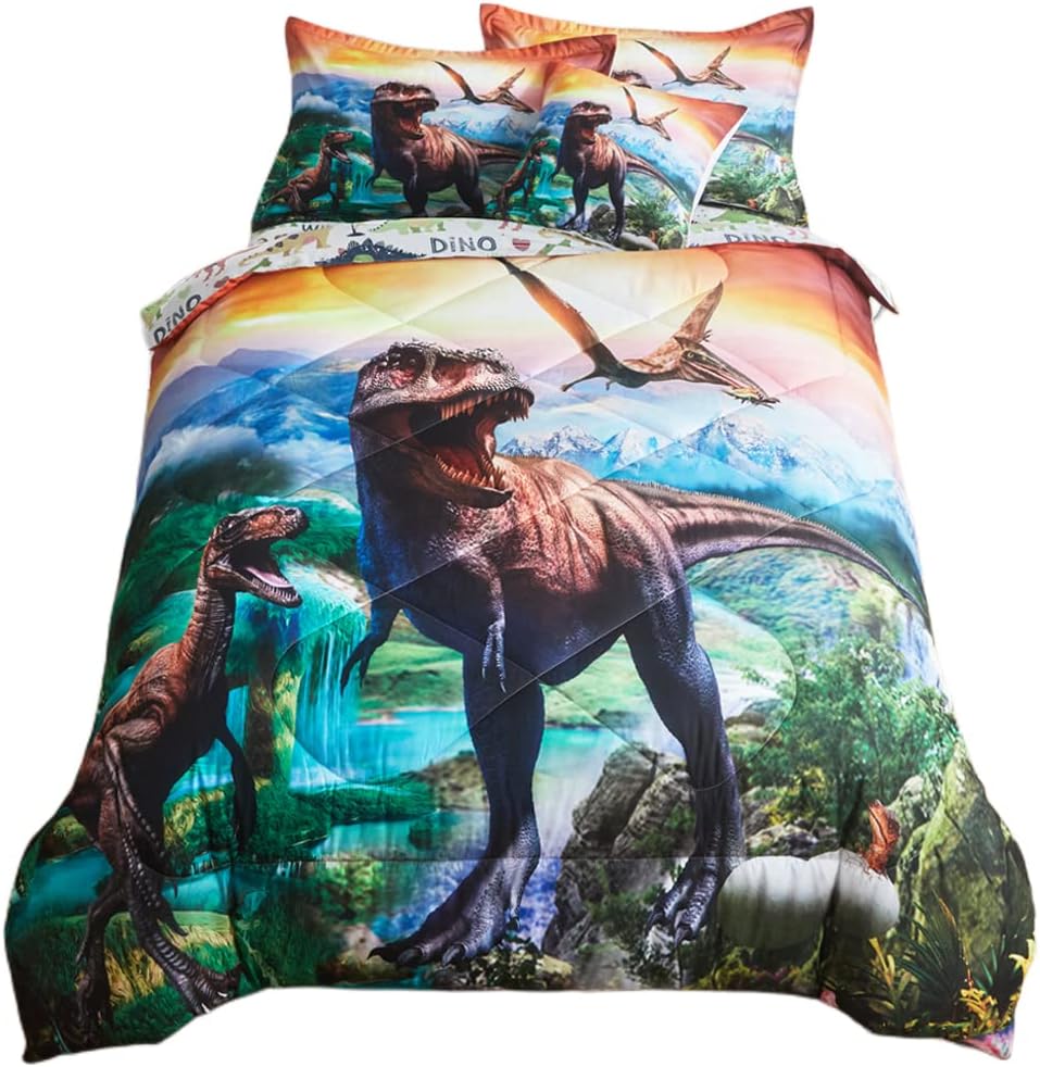 ADASMILE A S Dinosaur Comforter Set Twin for Kids 1