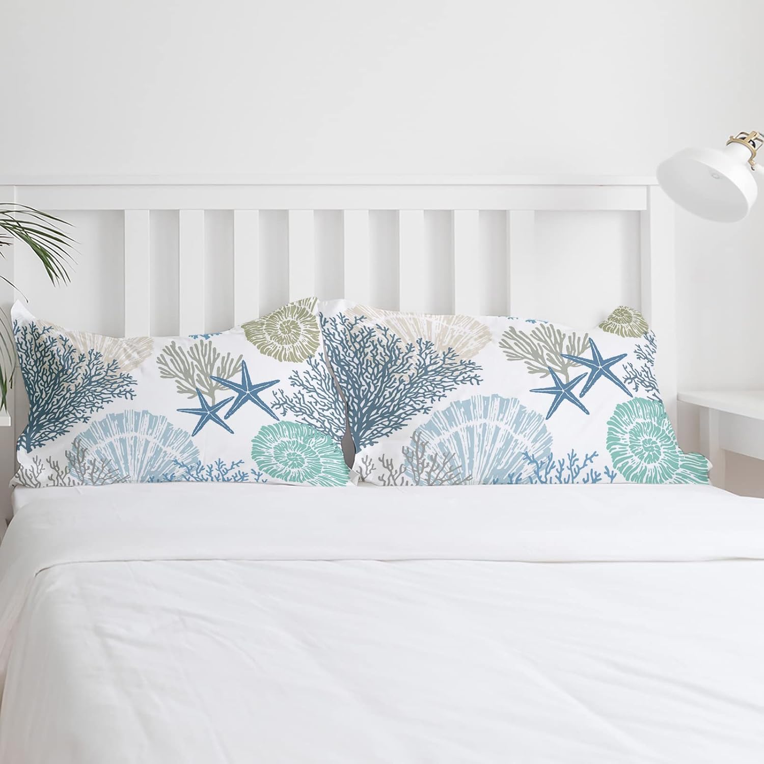 OComster California King Duvet Cover Set Teal Blue