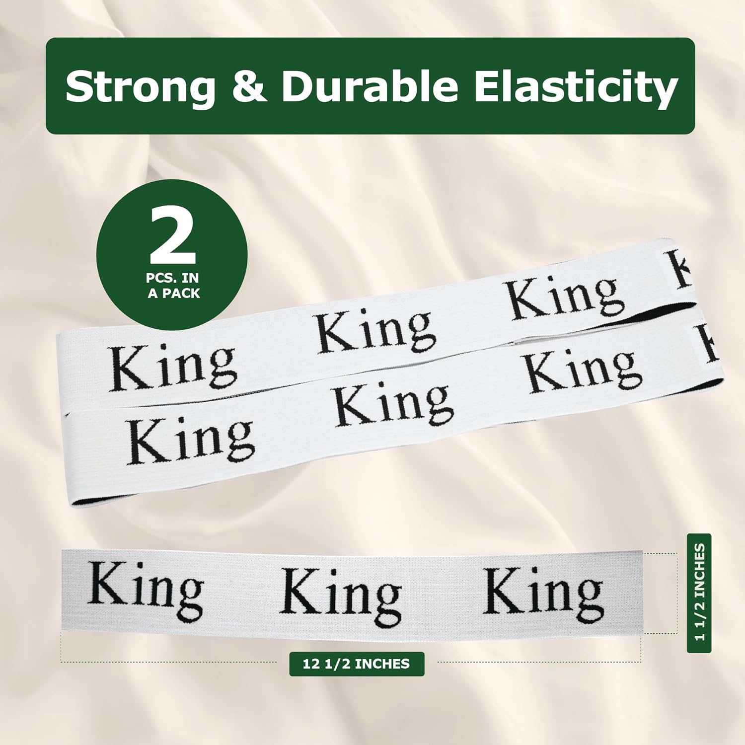 ECOHomes Bed Sheet Organizer Elastic Bands - 2PCS White King