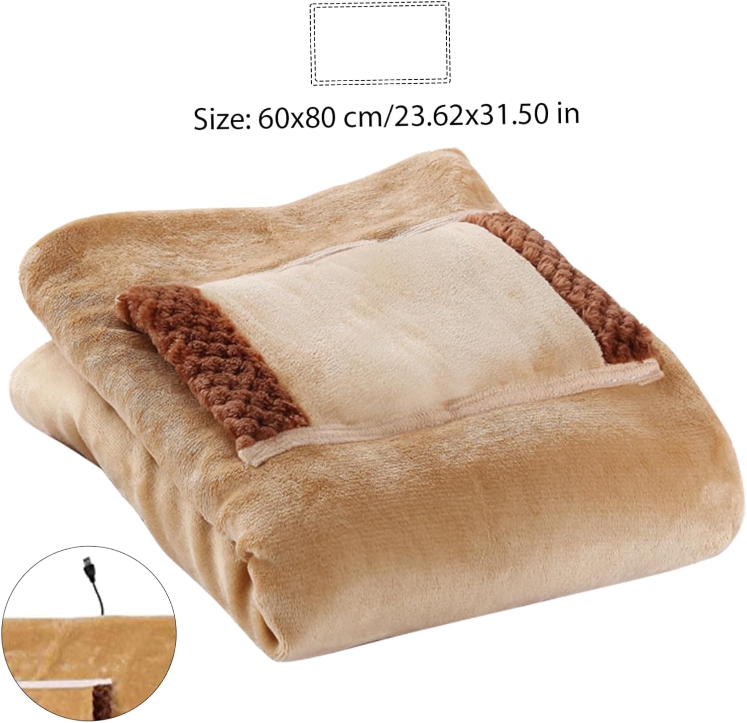 Nuelreva USB Heated Blanket 24x31 Inch Travel Throw