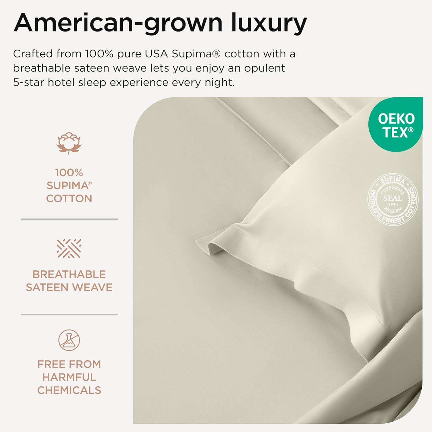 Threadmill 100 Supima Cotton Sheets 1200 Thread Count Cal King Set Ivory