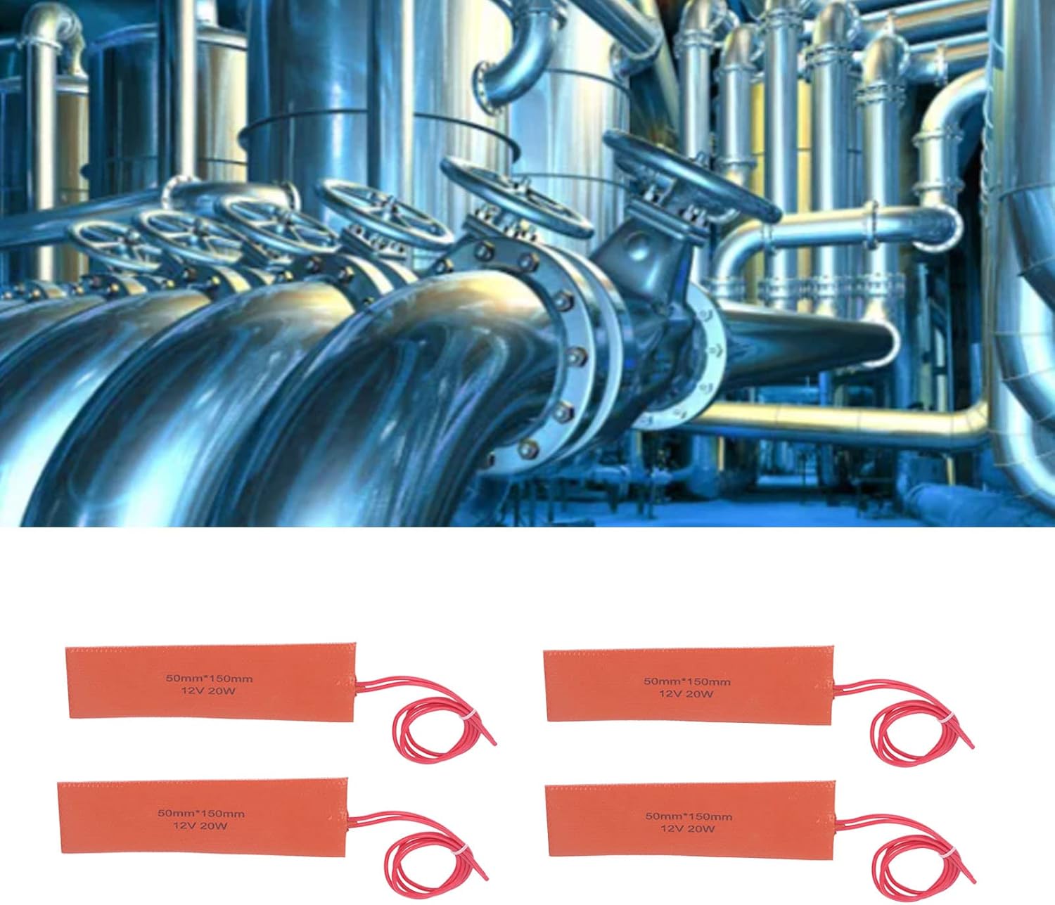 12V Heating Pad with 4 Silicone Rubber Pads for Industrial Use