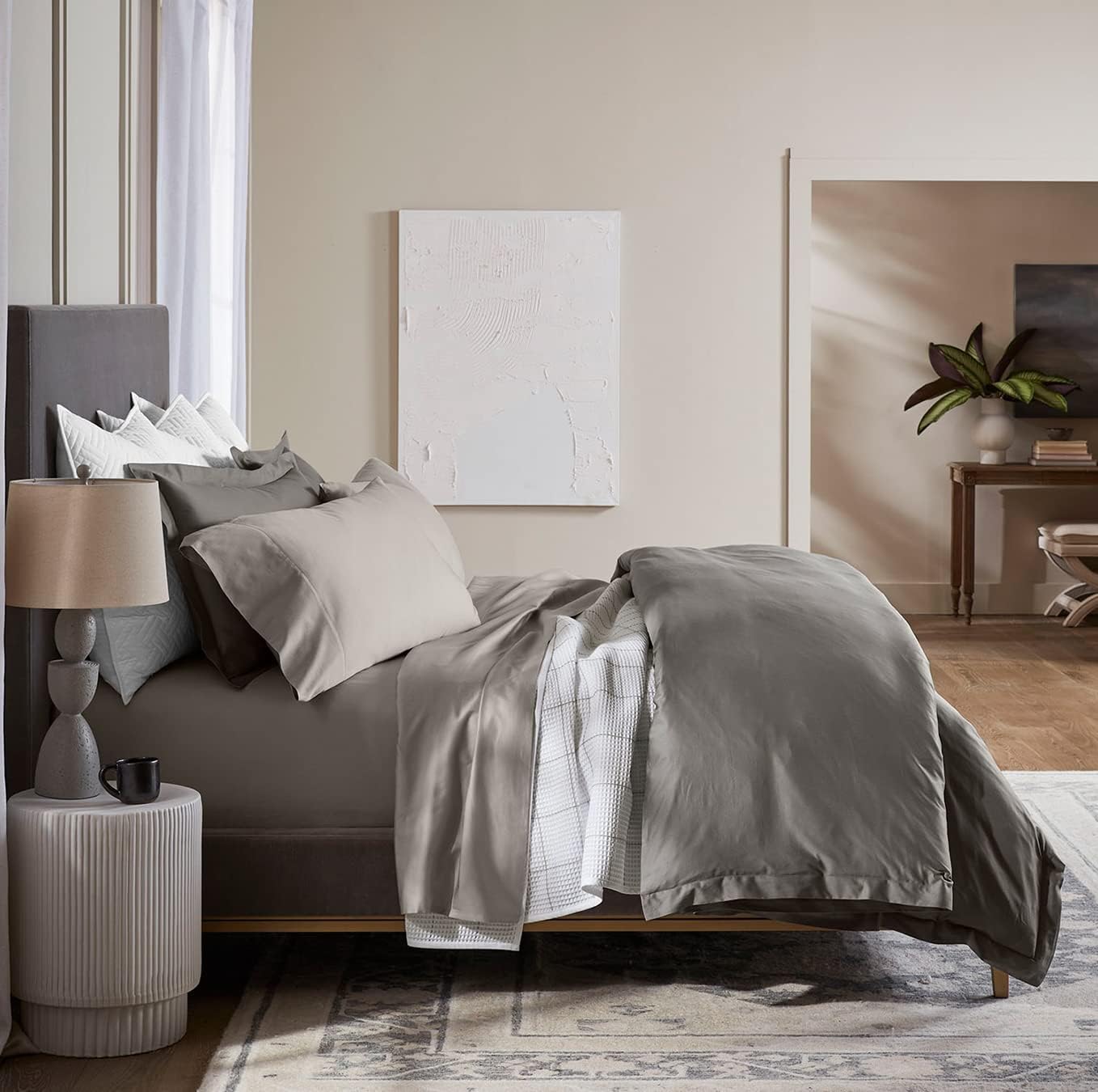 Boll Branch Percale Hemmed Sheet Set - Queen Pewter
