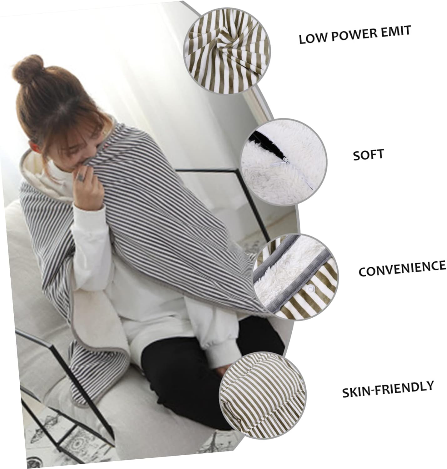 SOLUSTRE 1Pc Heated Electric Blanket for Winter Comfort