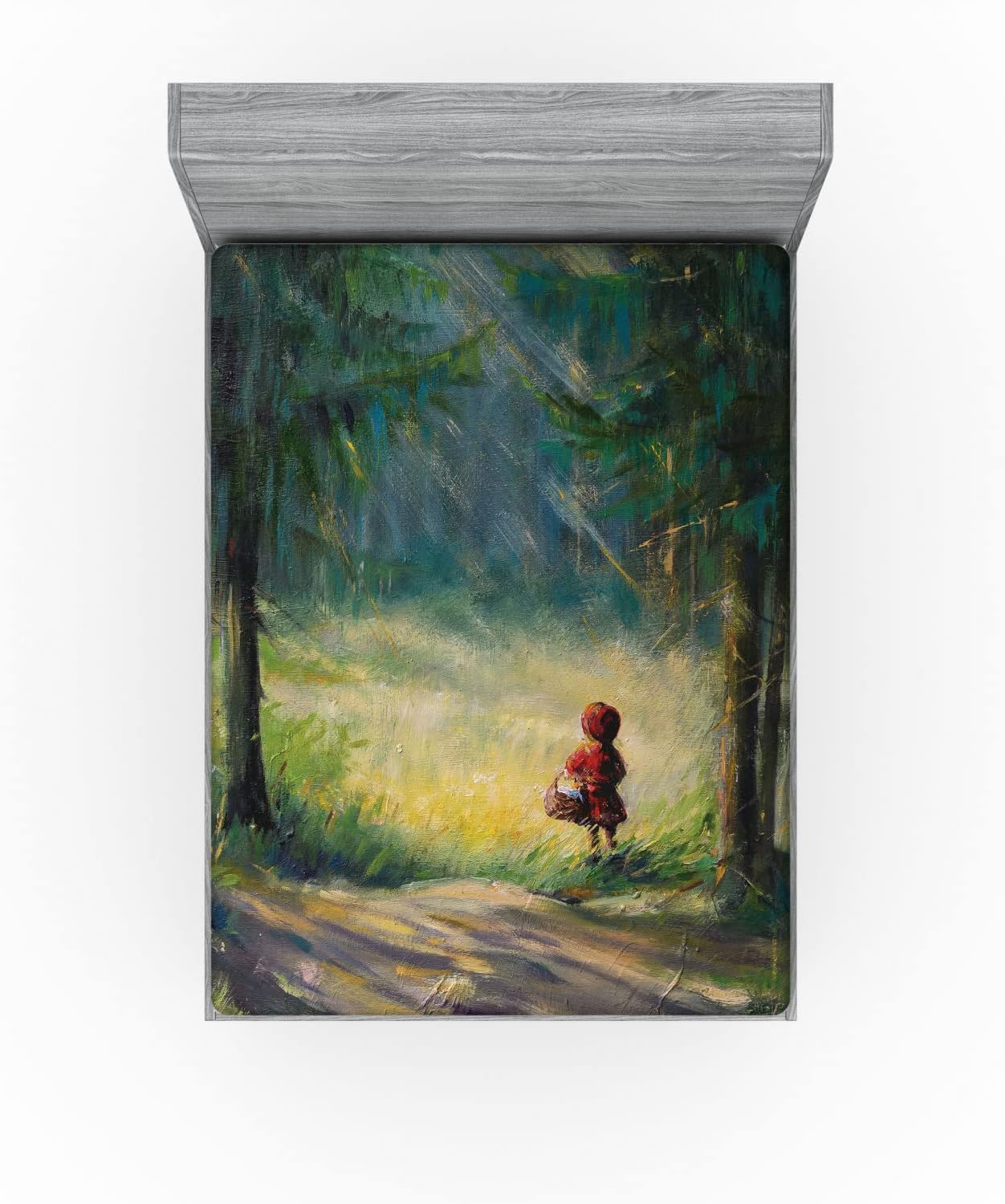 Ambesonne Fantasy Fitted Sheet Red Dress Watercolor