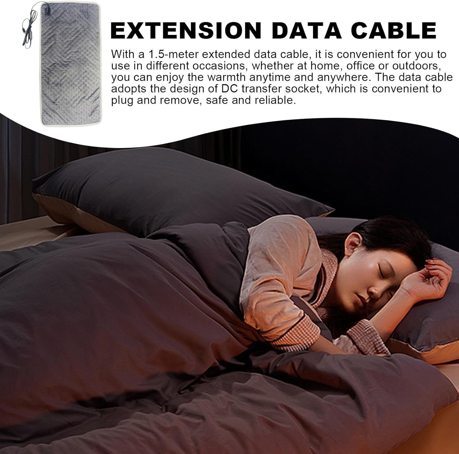 Electric Blanket with 3 Temperature Levels and 15m Cable