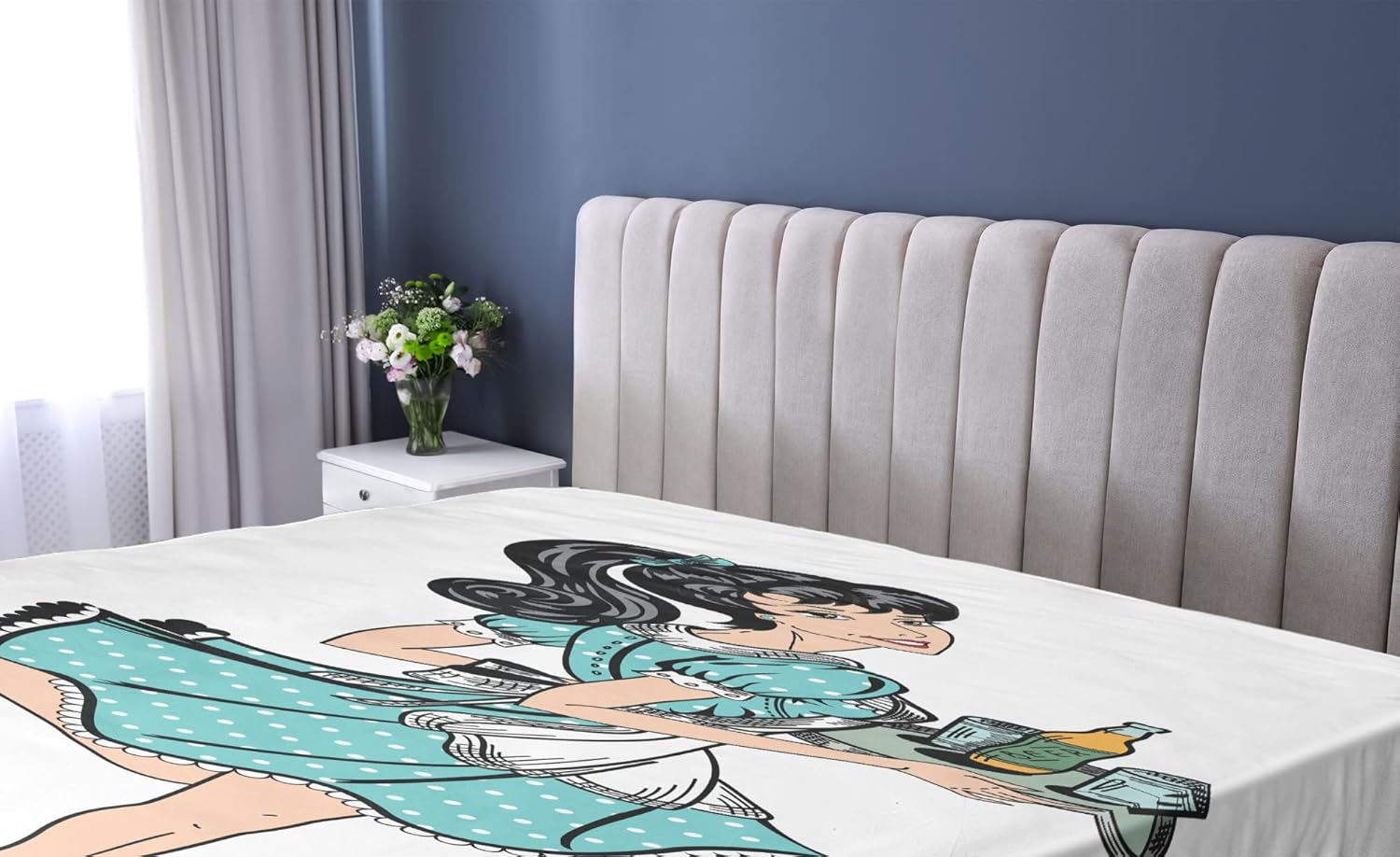 Ambesonne Pin Up Girl Fitted Sheet Set