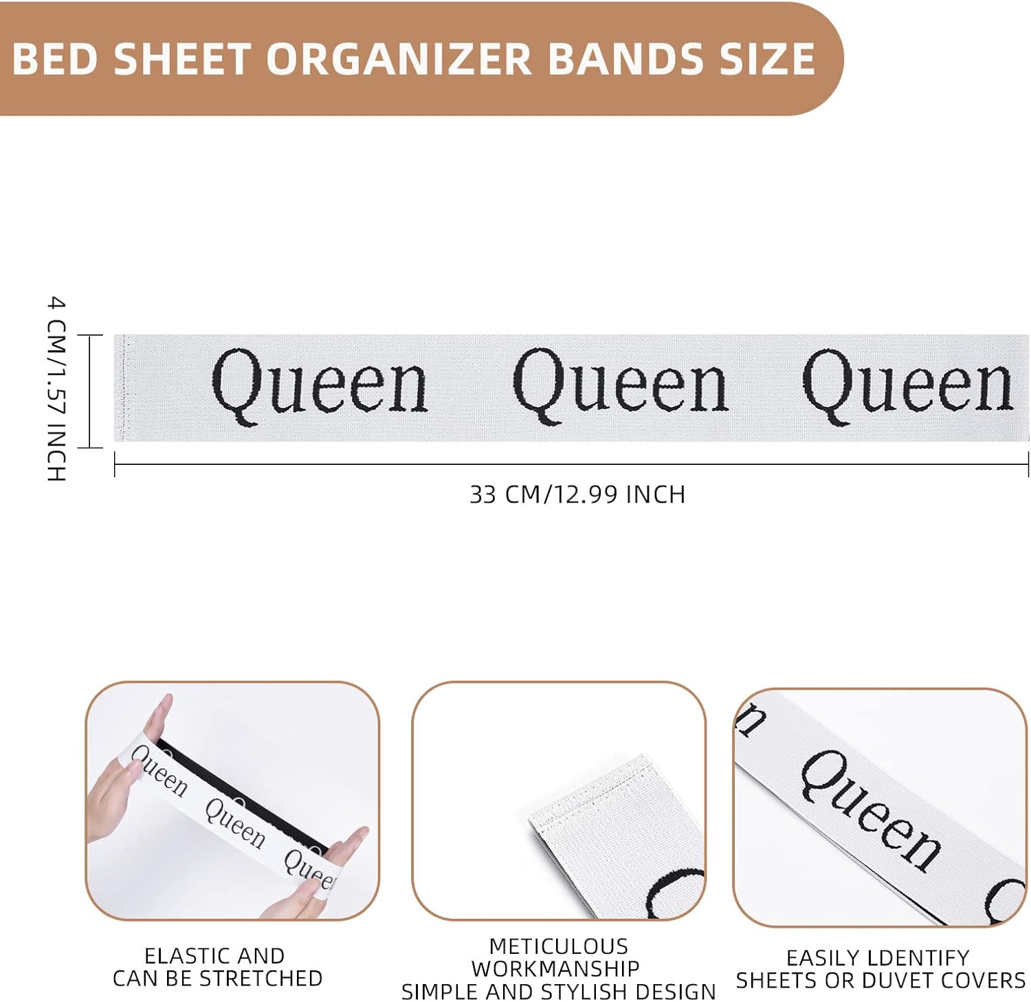 4PCS Bed Sheet Organizer Bands for Linen Closet