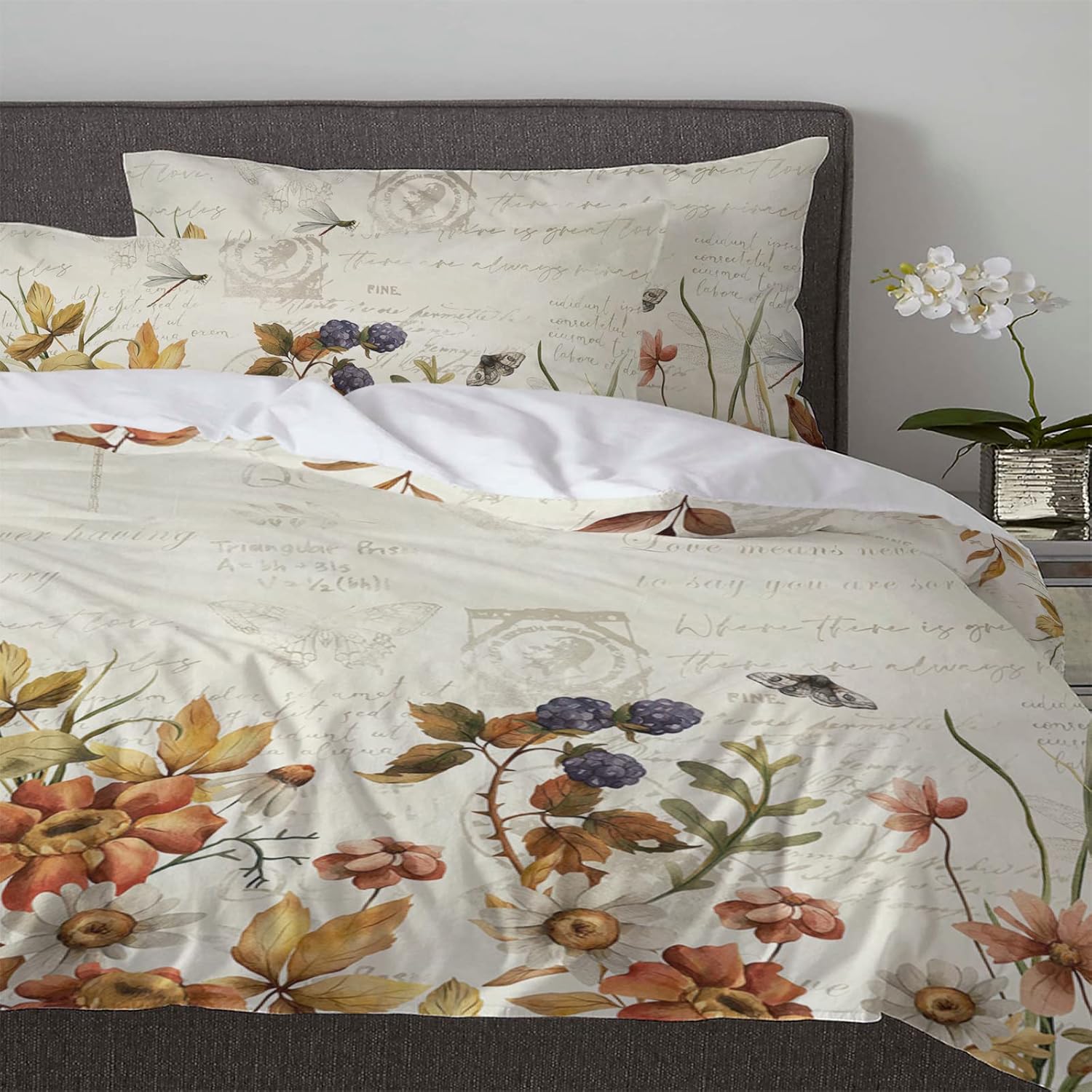 OComster California King Duvet Cover Set with 2 Pillowcases