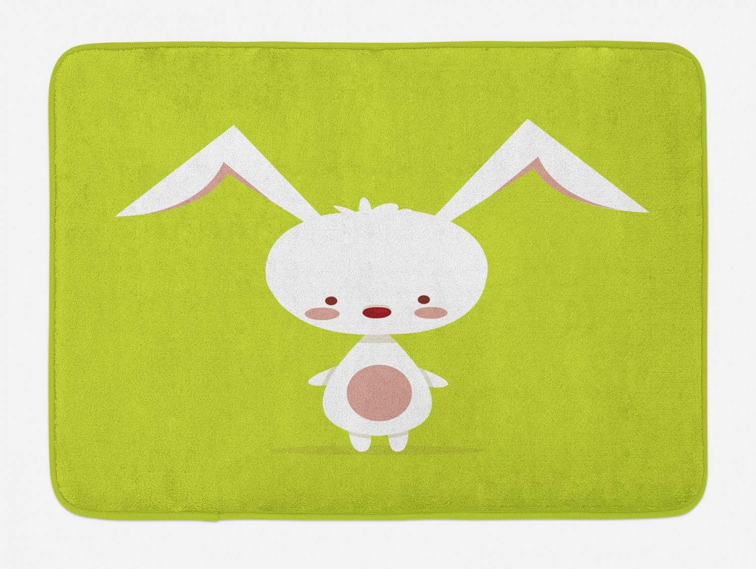 Ambesonne Bunny Bath Mat - Plush Decor with Non-Slip Backing