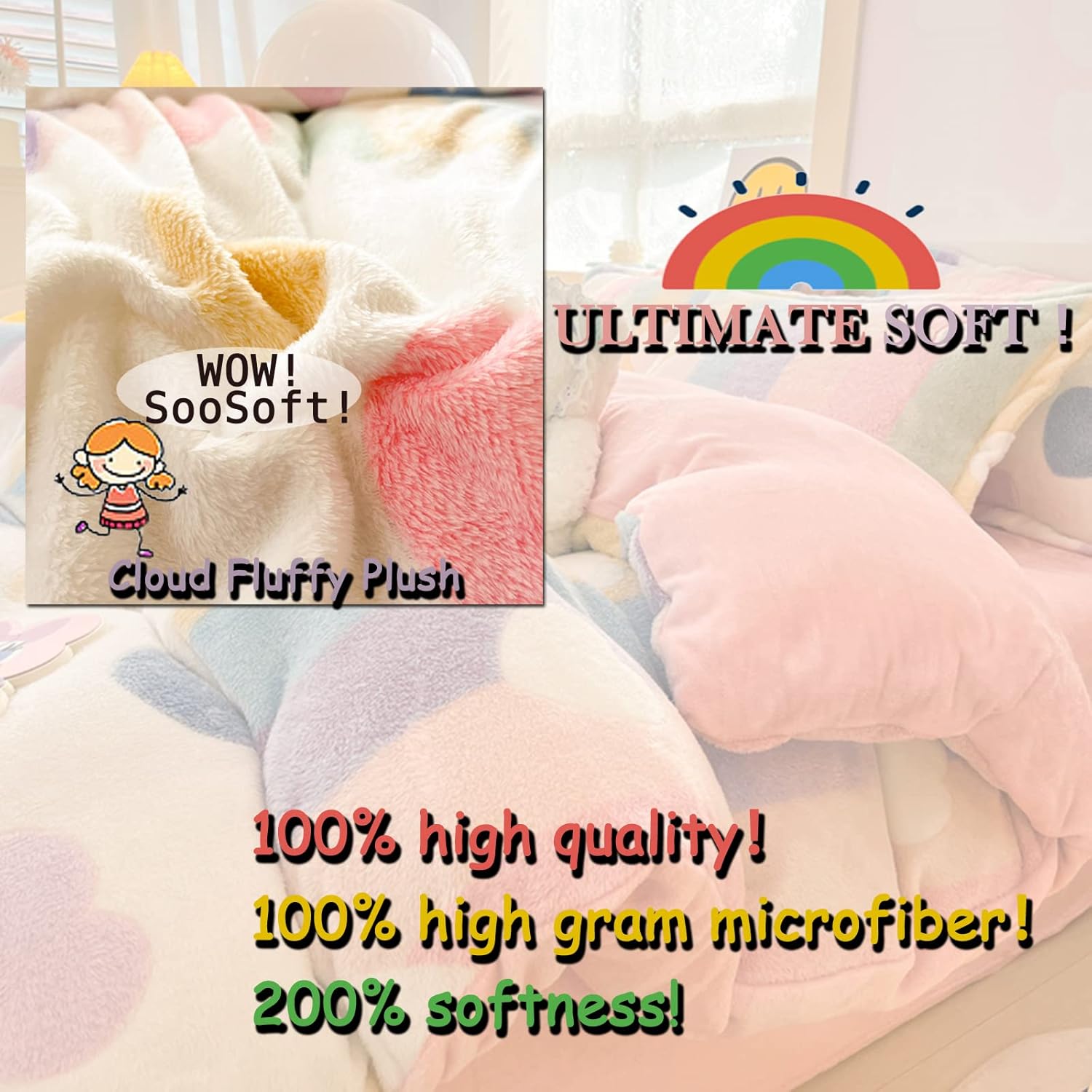 MorroMorn Pink Duvet Cover Queen with 3pcs Set
