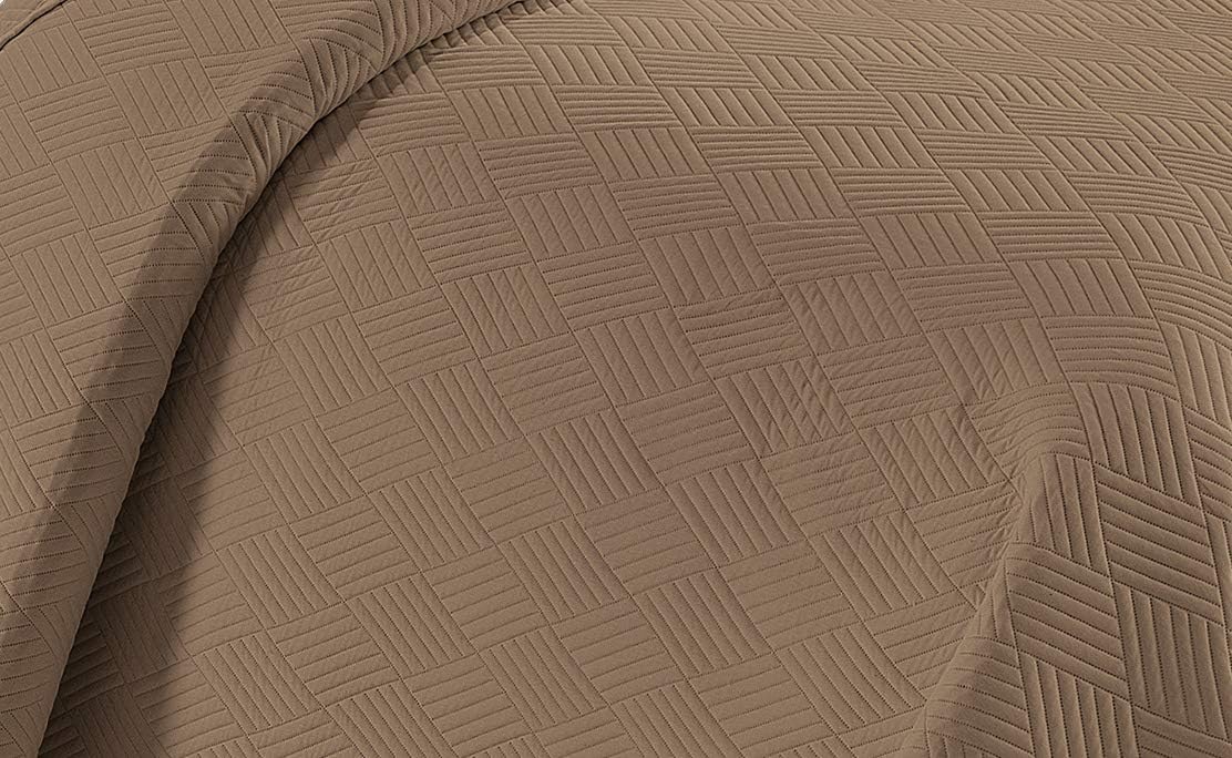 Linen Plus Luxury Oversized Coverlet Bedspread Set Solid Taupe Full Queen