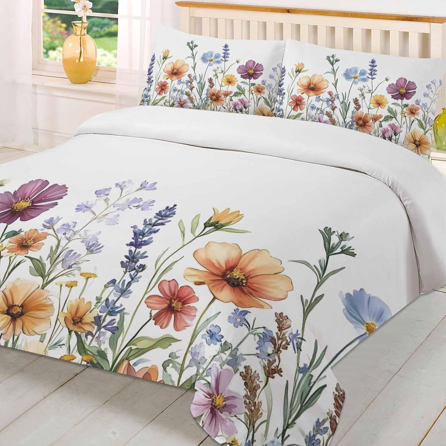 3-Piece Queen Duvet Cover Set with Zipper and Pillowcases