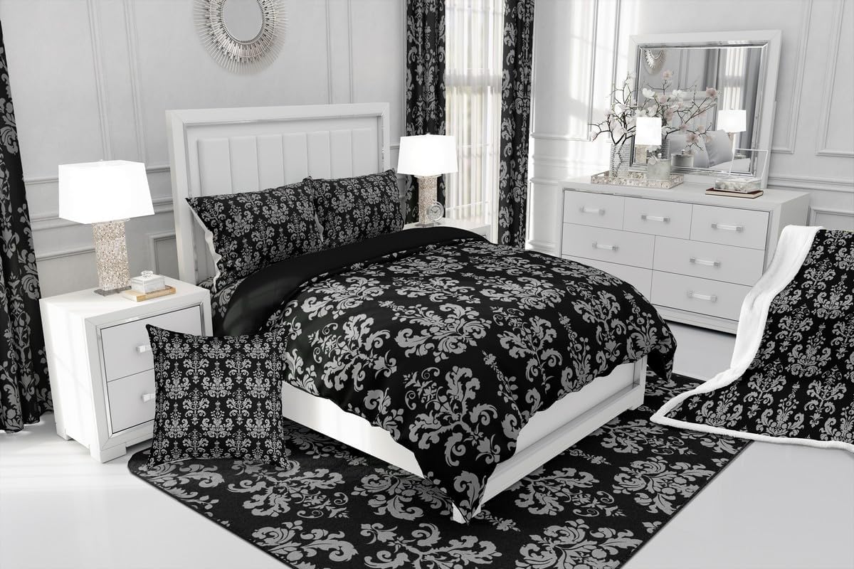 Feelyou Damask Pattern Twin Bedding Set Baroque Style
