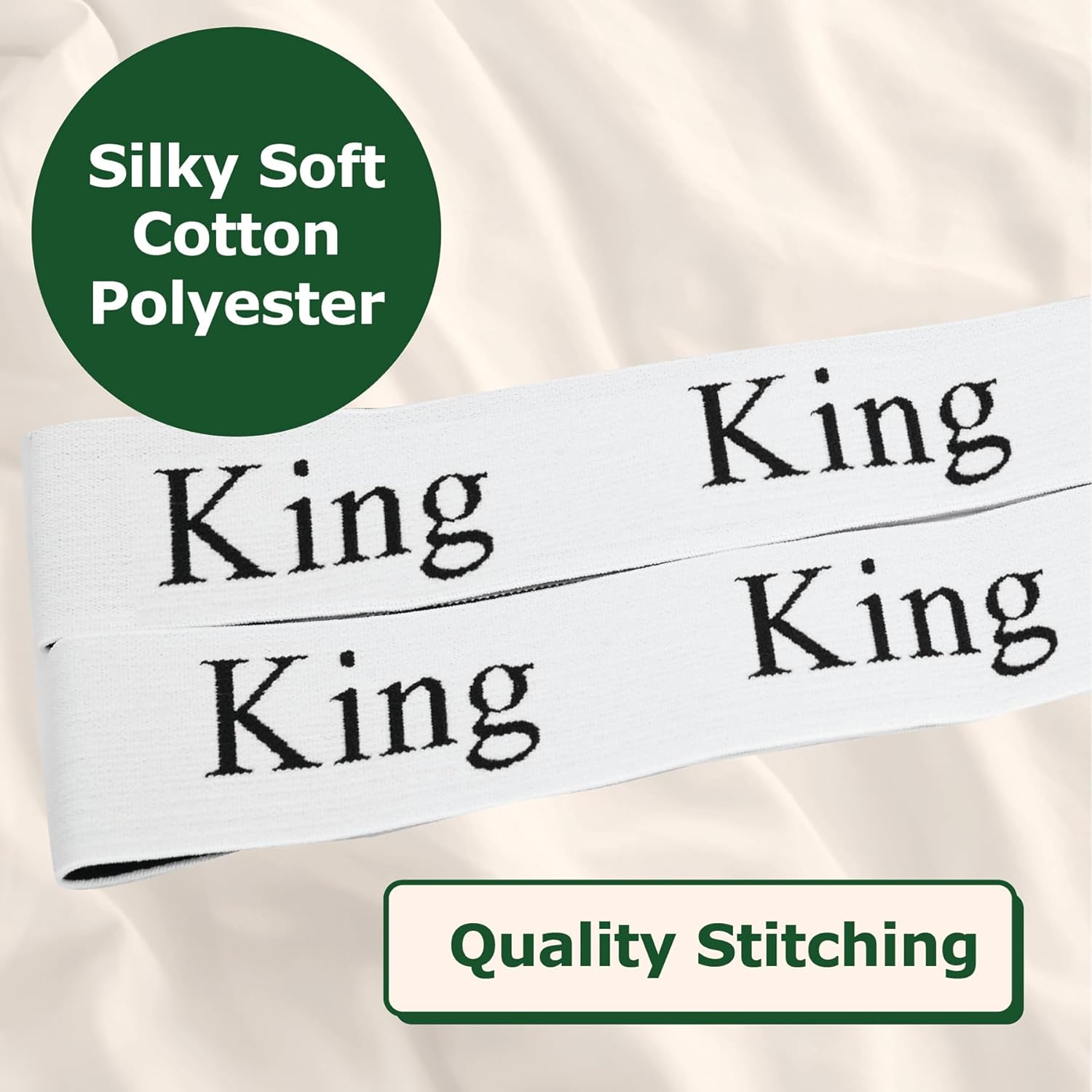 ECOHomes Bed Sheet Organizer Elastic Bands - 2PCS White King