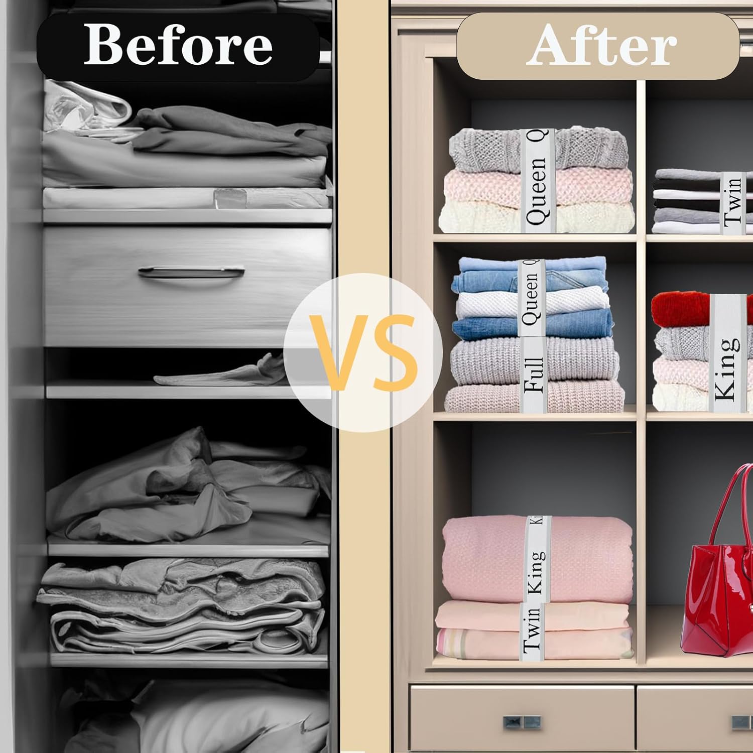 6Pcs Sheet Organizer Bands for Queen Sheets