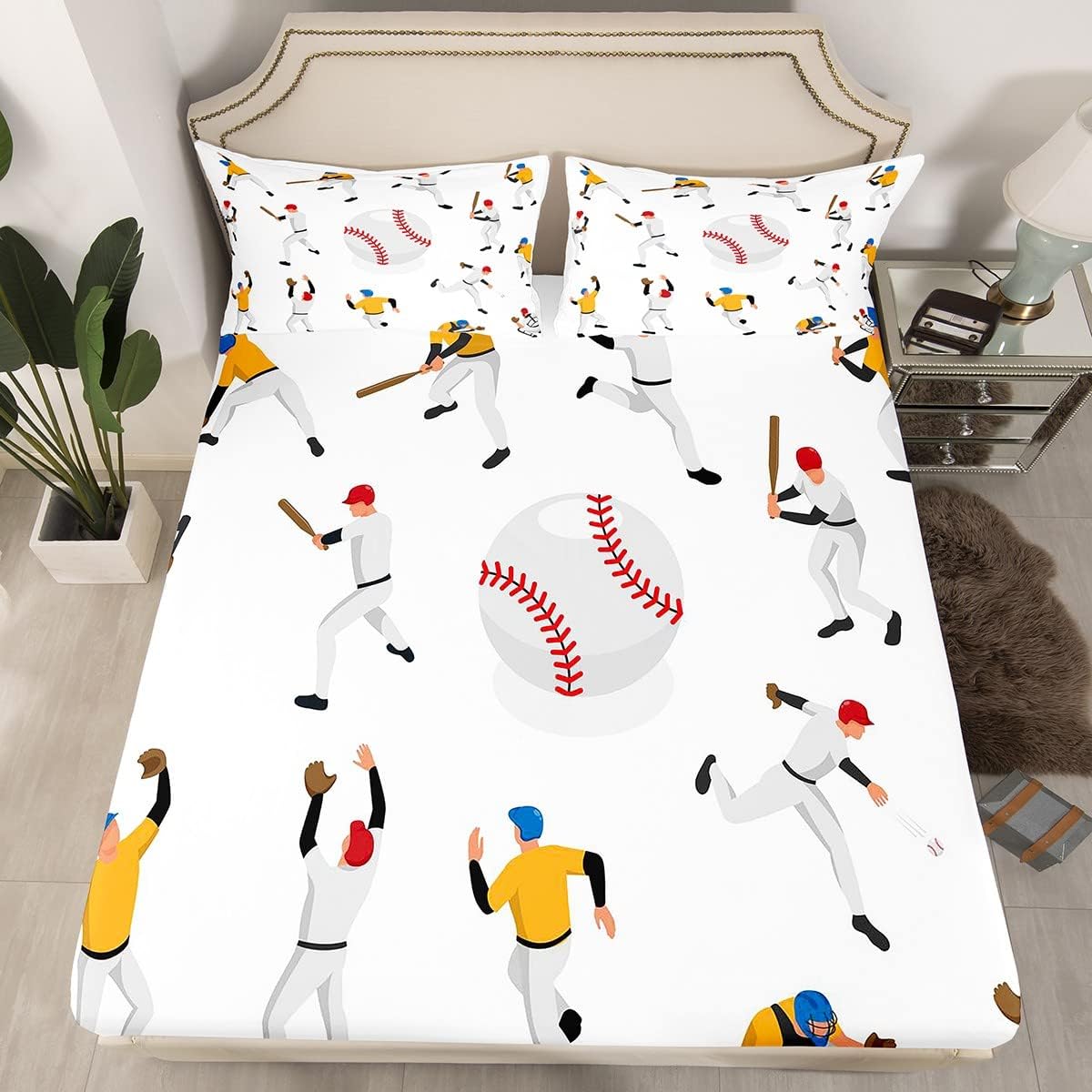 Erosebridal Baseball Sheet Set Twin Size