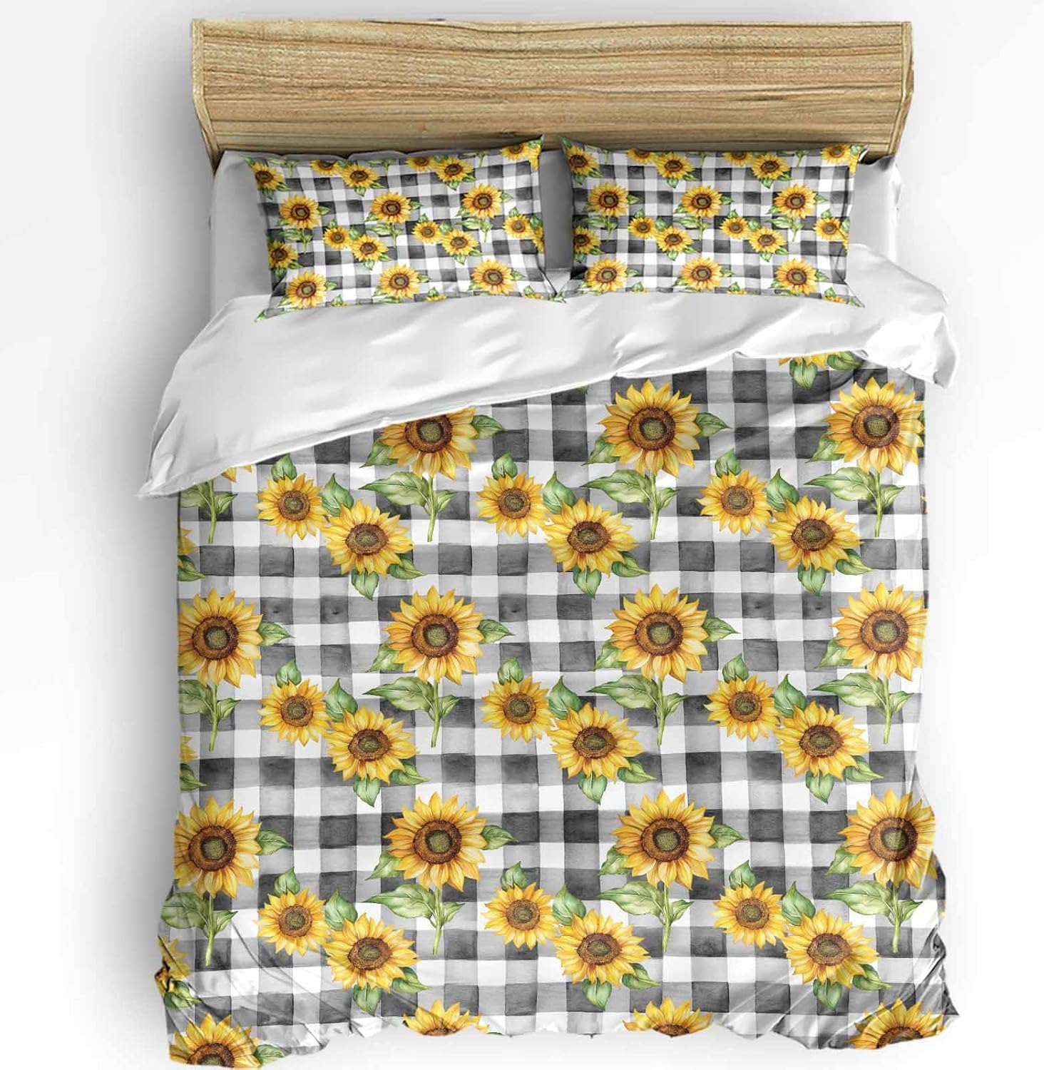 Boanket 3-Piece Queen Bedding Set with Zipper and Plaid Design