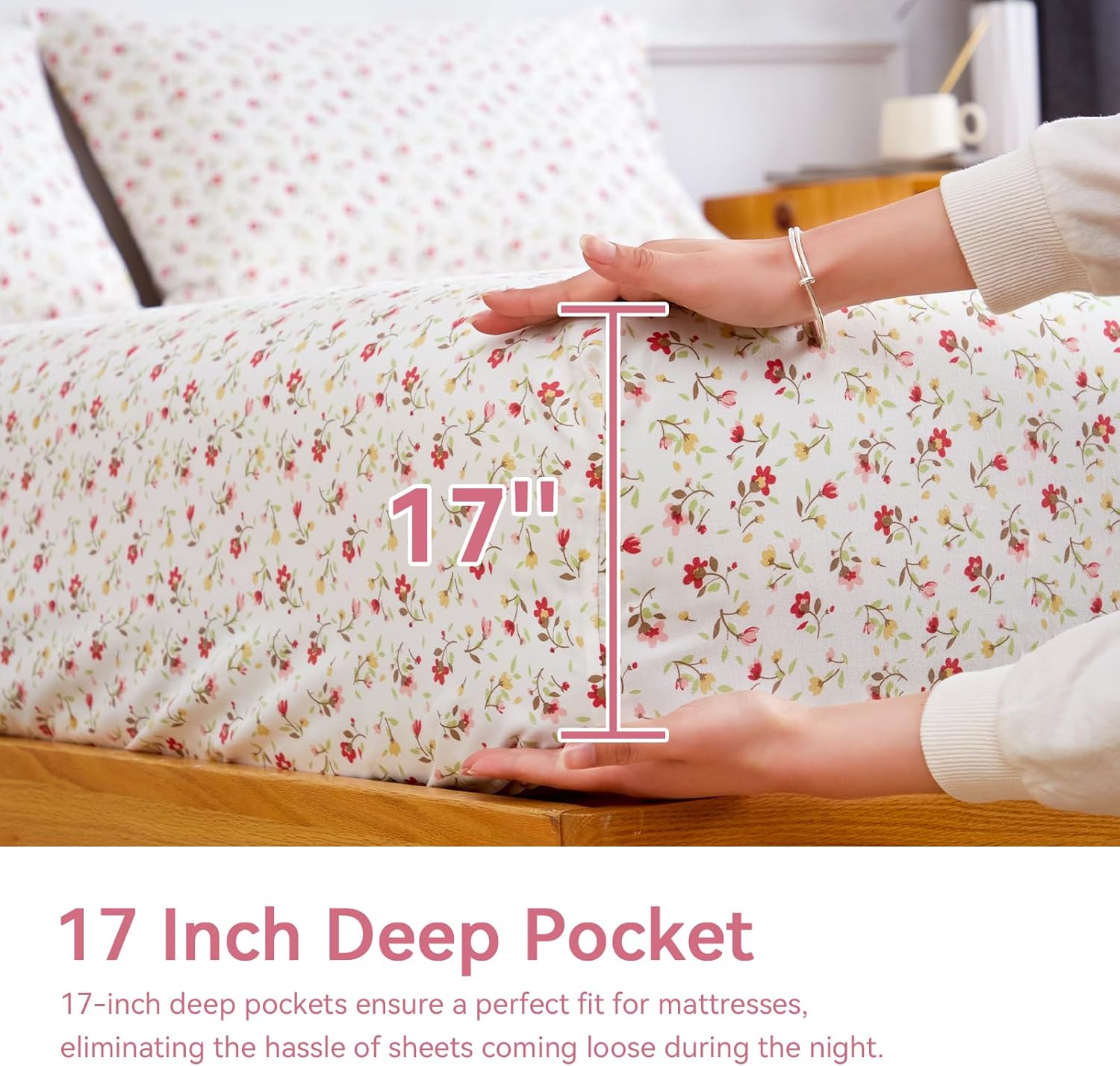 ILVOE California King Sheet Set 4 Piece Floral Microfiber