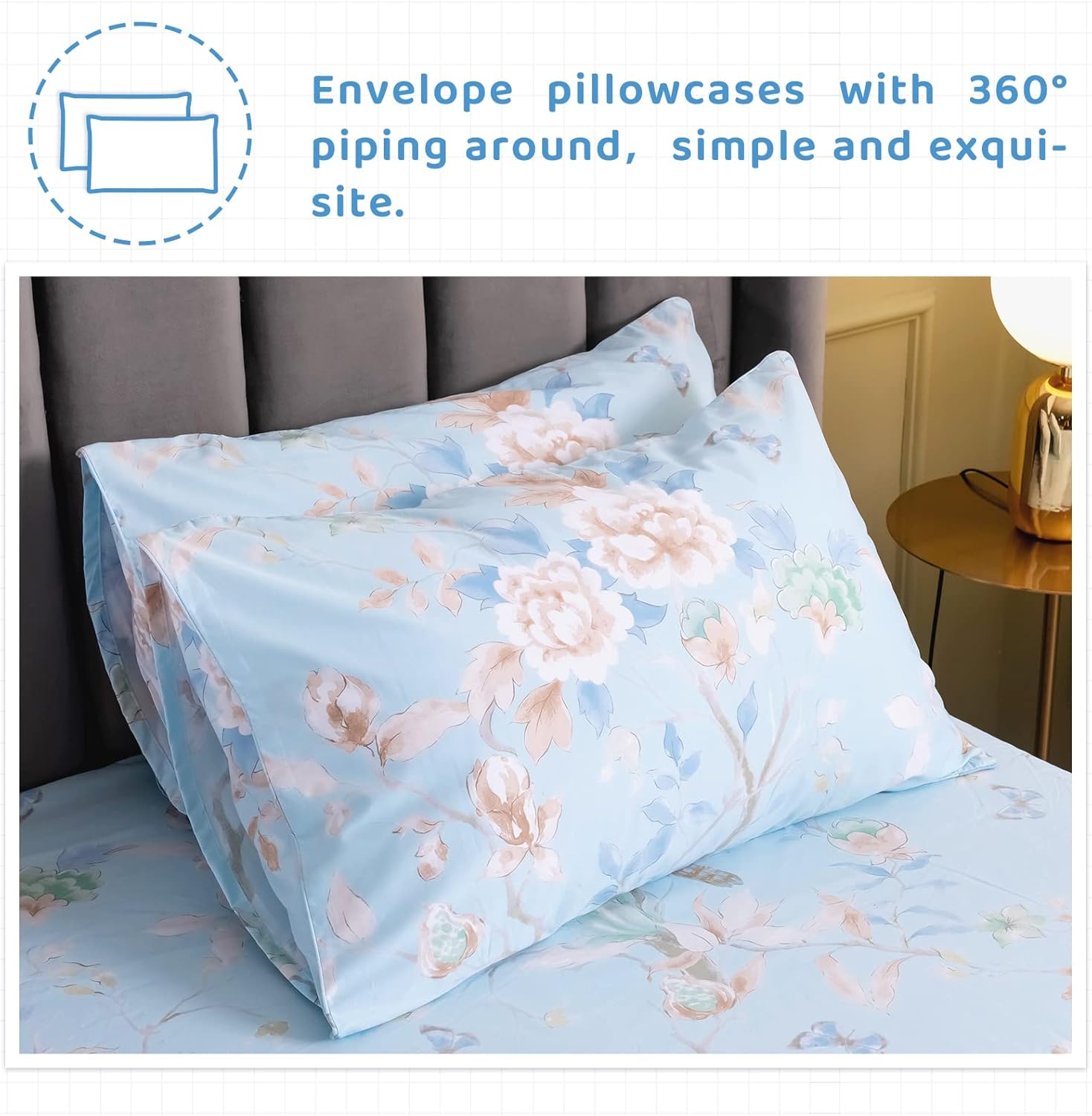 QSH Cal King 100 Cotton Floral Sheet Set