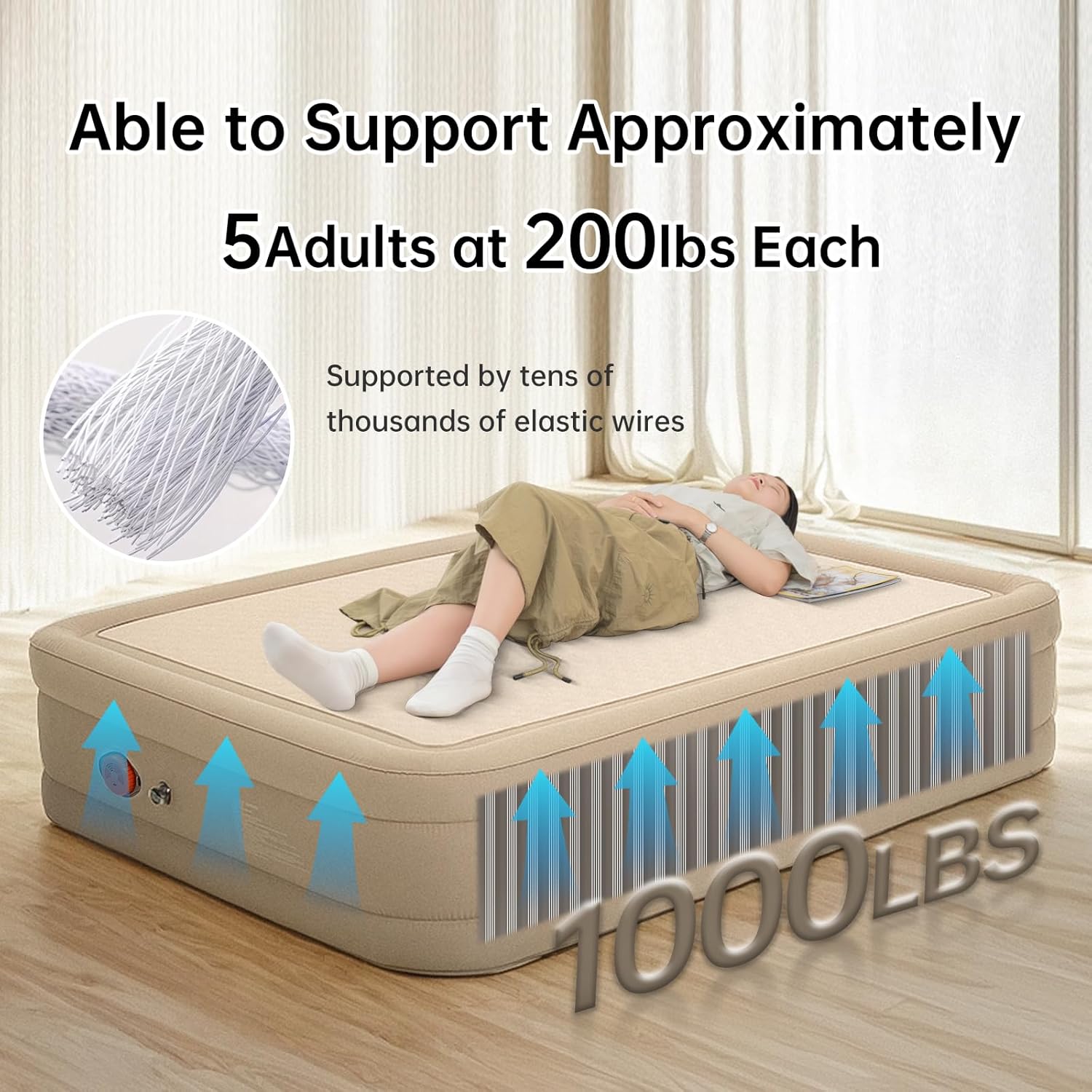 Penesa Queen Air Mattress with Built-in Pump and Carry Bag