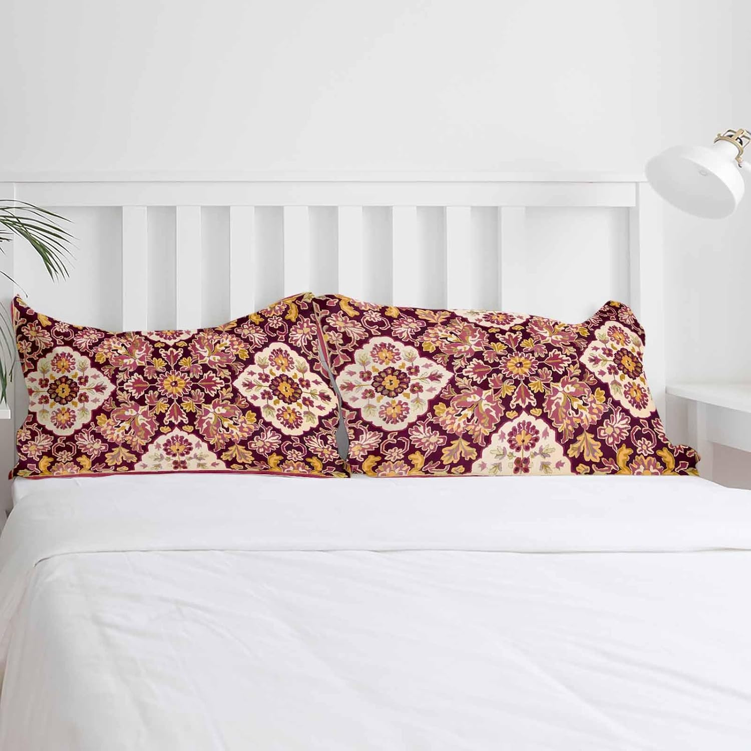 Boanket 3-Piece Queen Bedding Set Red Boho Duvet Cover with Zipper