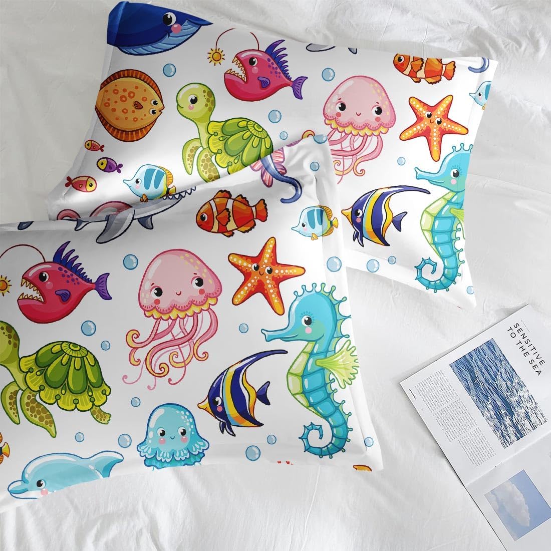 Nesphy Sea Turtle Animal Fish Comforter Set 2 Piece