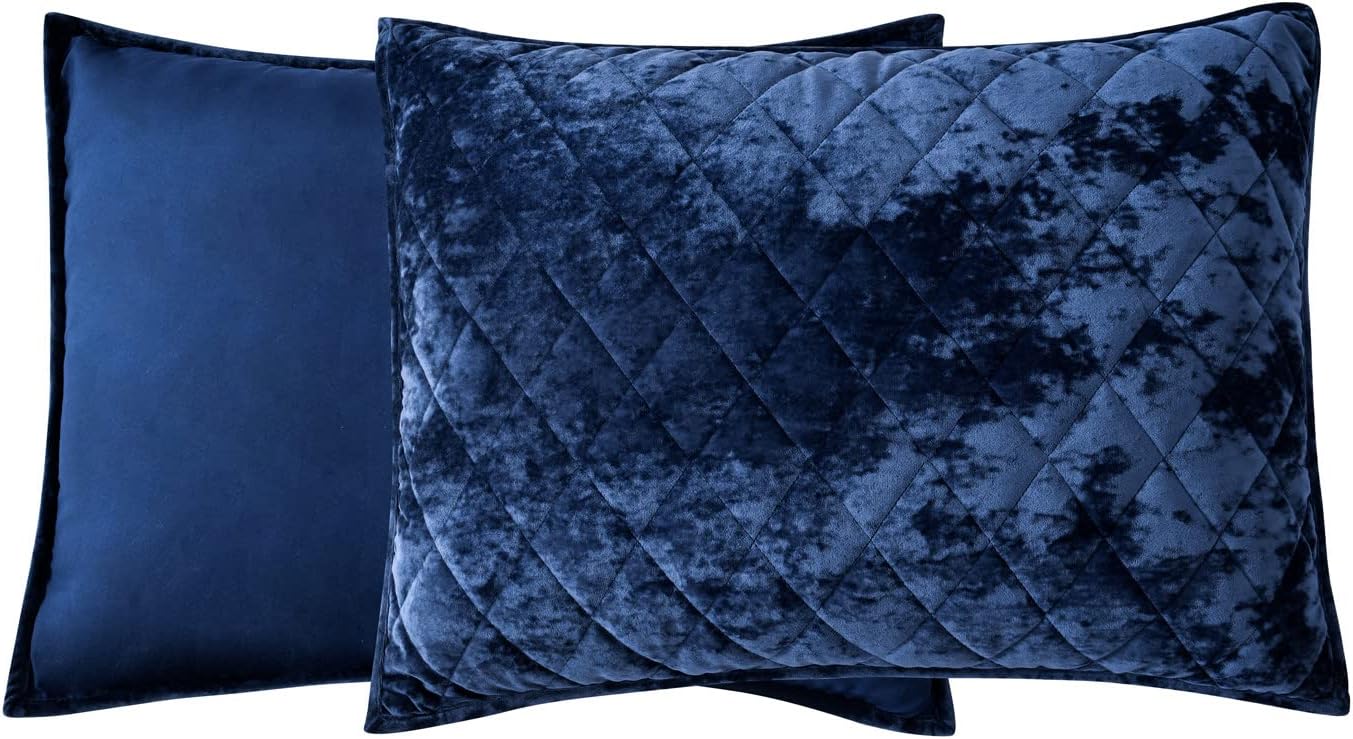 Fredsure Distressed Velvet Quilt Set for King Bed